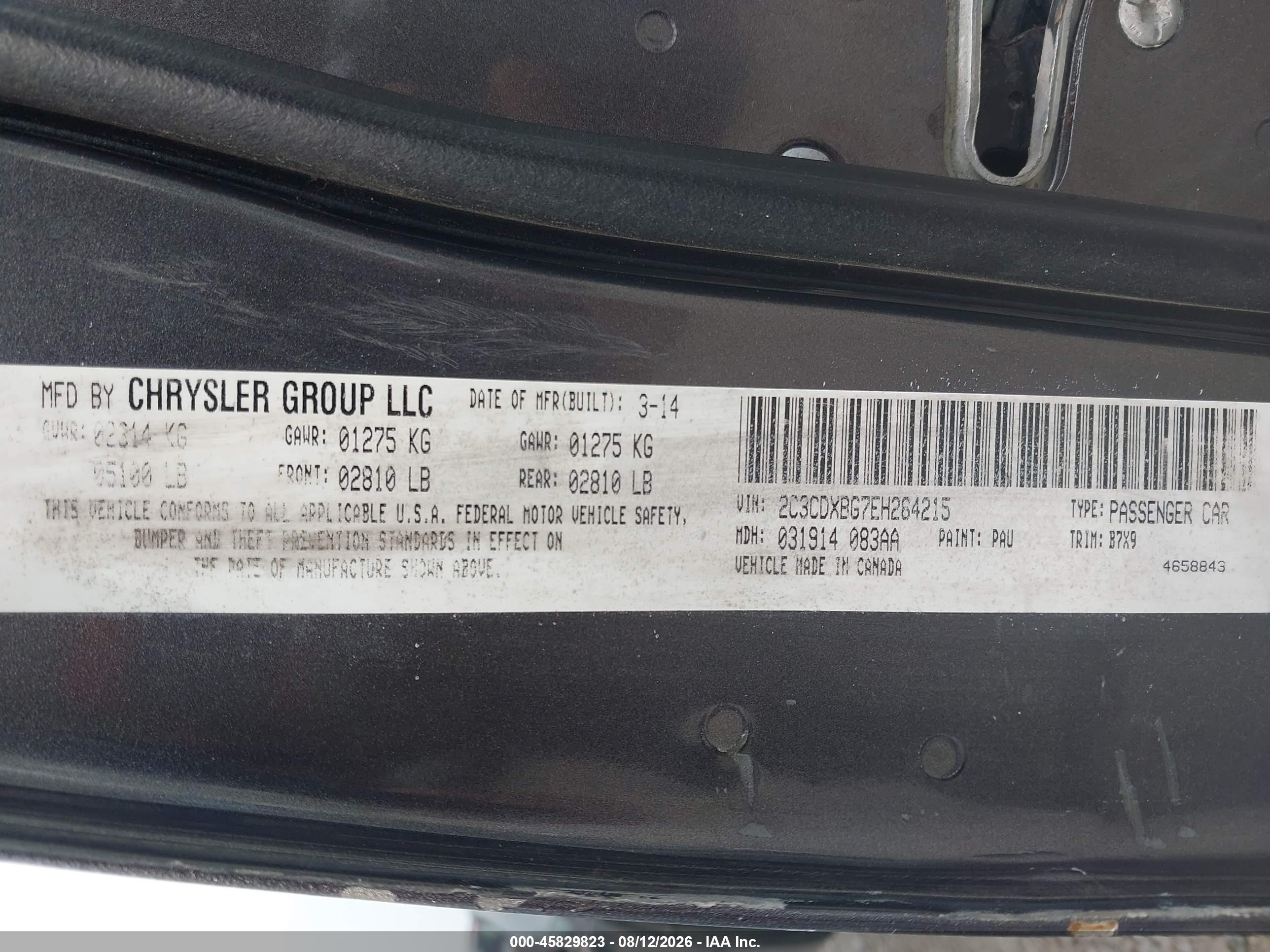 2014 Dodge Charger Se Gray vin: 2C3CDXBG7EH264215