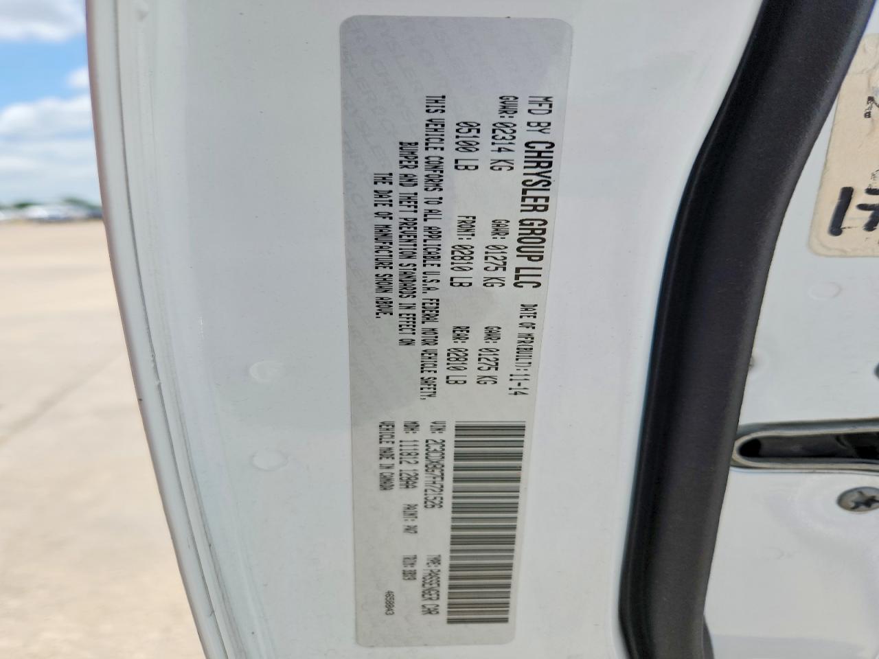 2015 Dodge Charger Se White vin: 2C3CDXBG7FH721526
