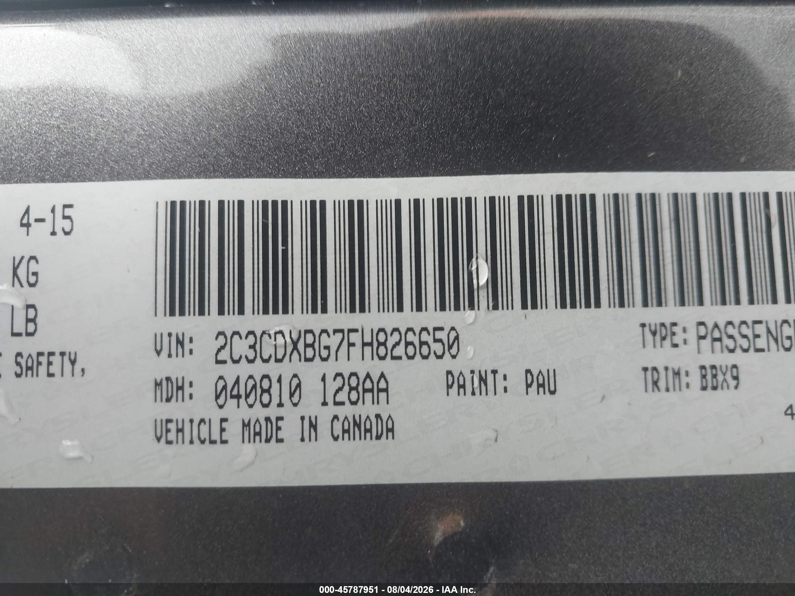 2015 Dodge Charger Se Gray vin: 2C3CDXBG7FH826650
