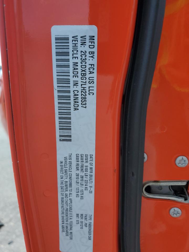 2020 Dodge Charger Sxt Orange vin: 2C3CDXBG7LH228537