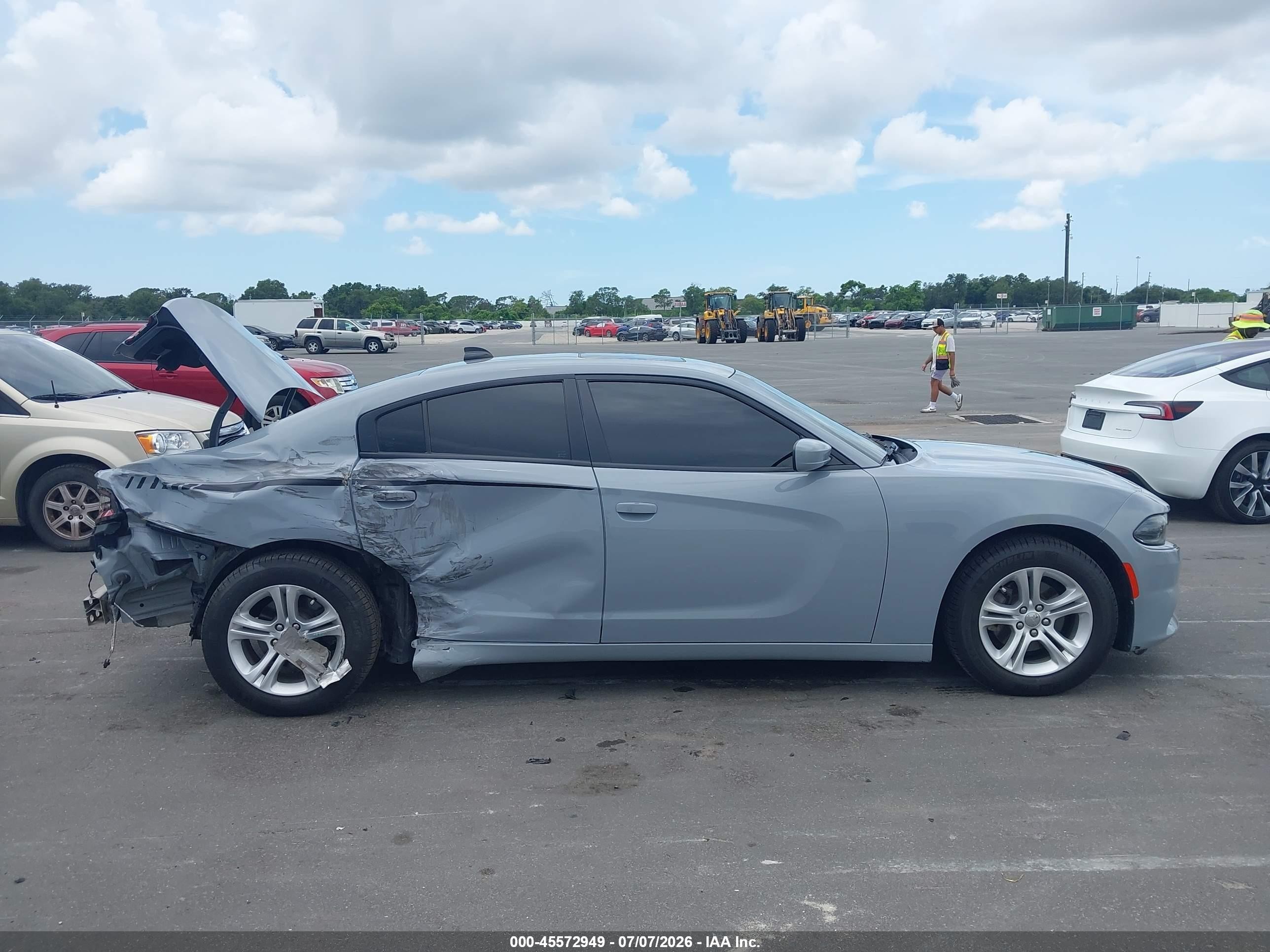 2021 Dodge Charger Sxt Rwd Серый vin: 2C3CDXBG7MH536700