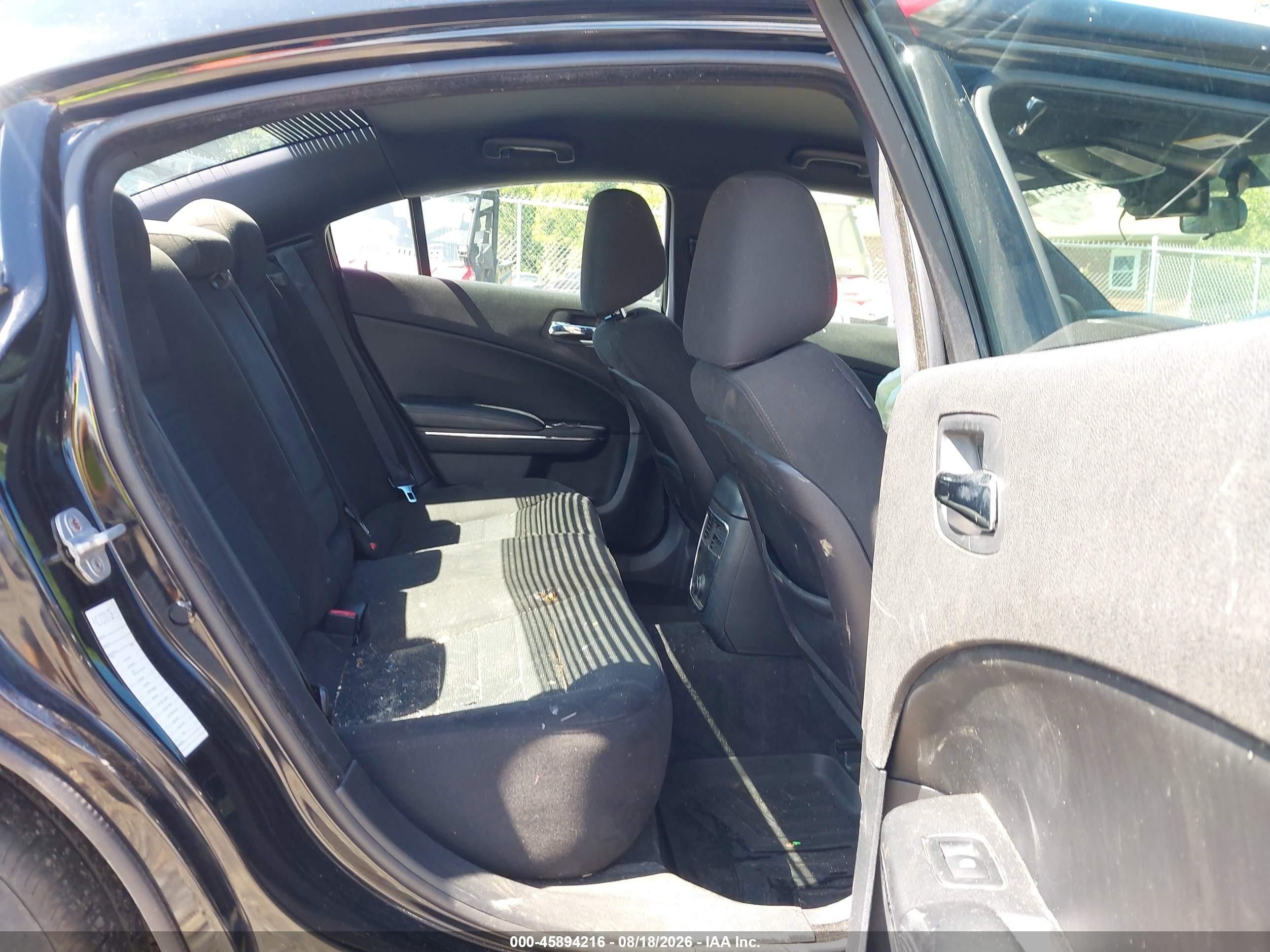 2012 Dodge Charger Se Black vin: 2C3CDXBG8CH158630