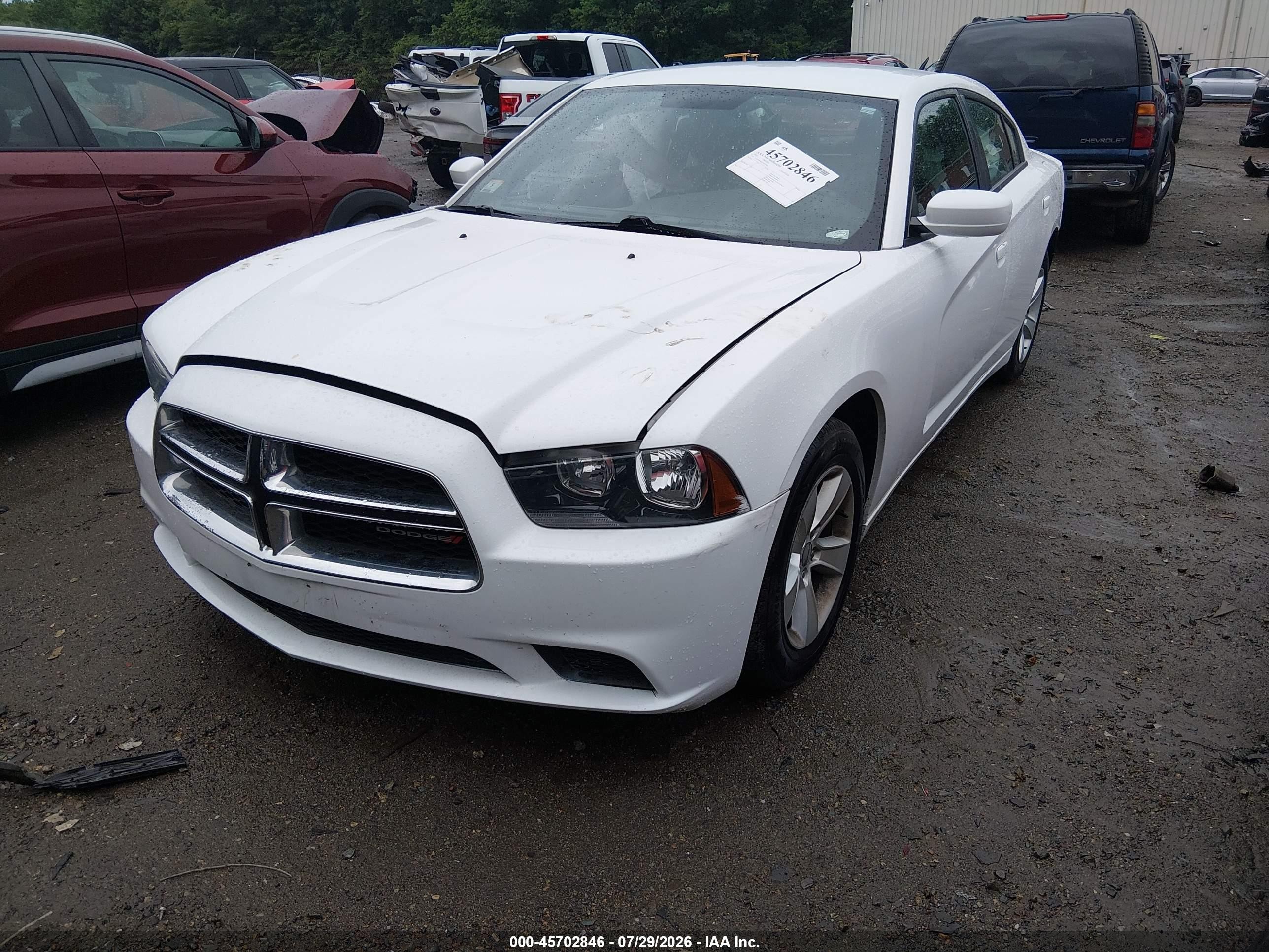2012 Dodge Charger Se White vin: 2C3CDXBG8CH203842
