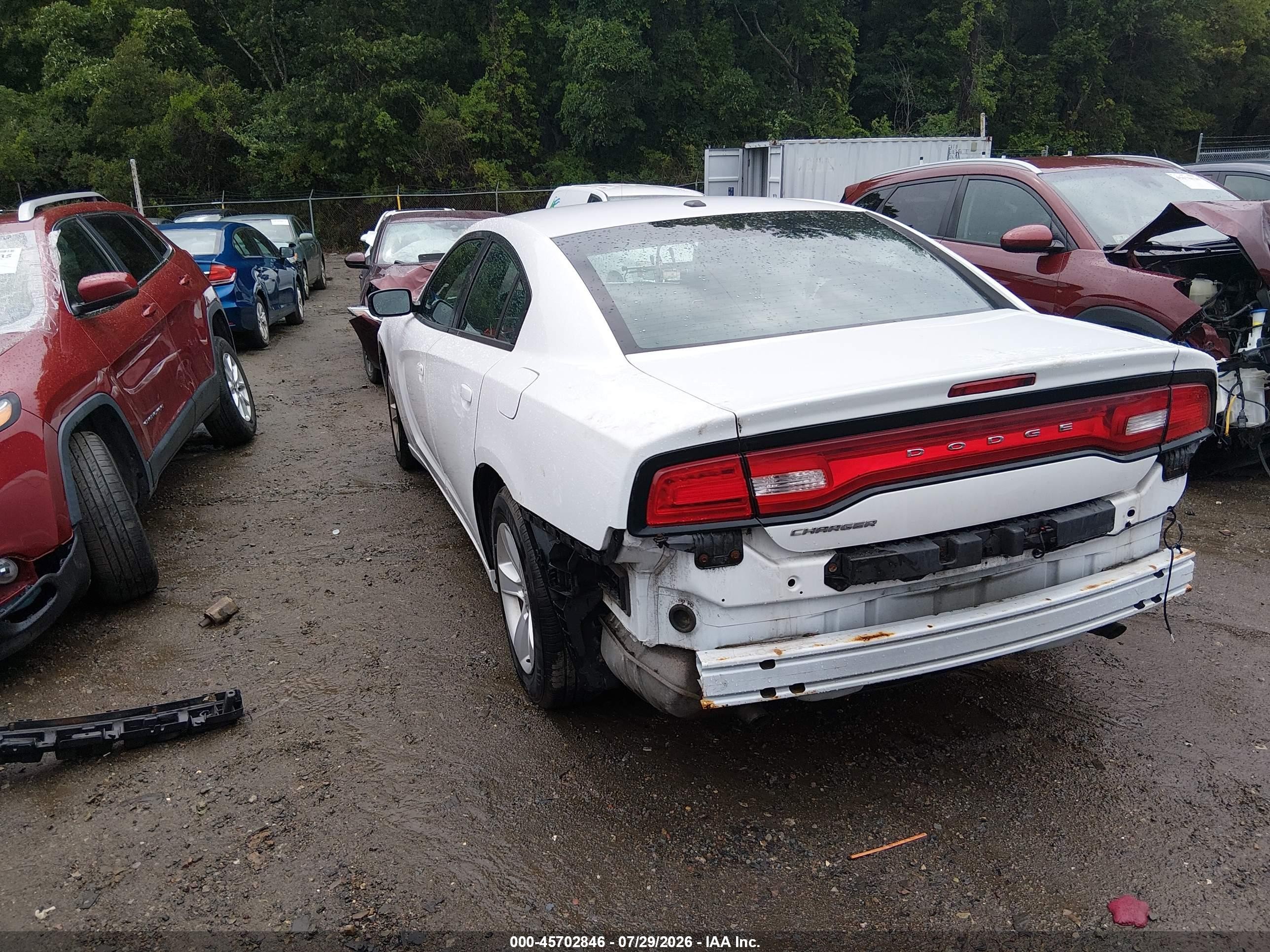2012 Dodge Charger Se White vin: 2C3CDXBG8CH203842