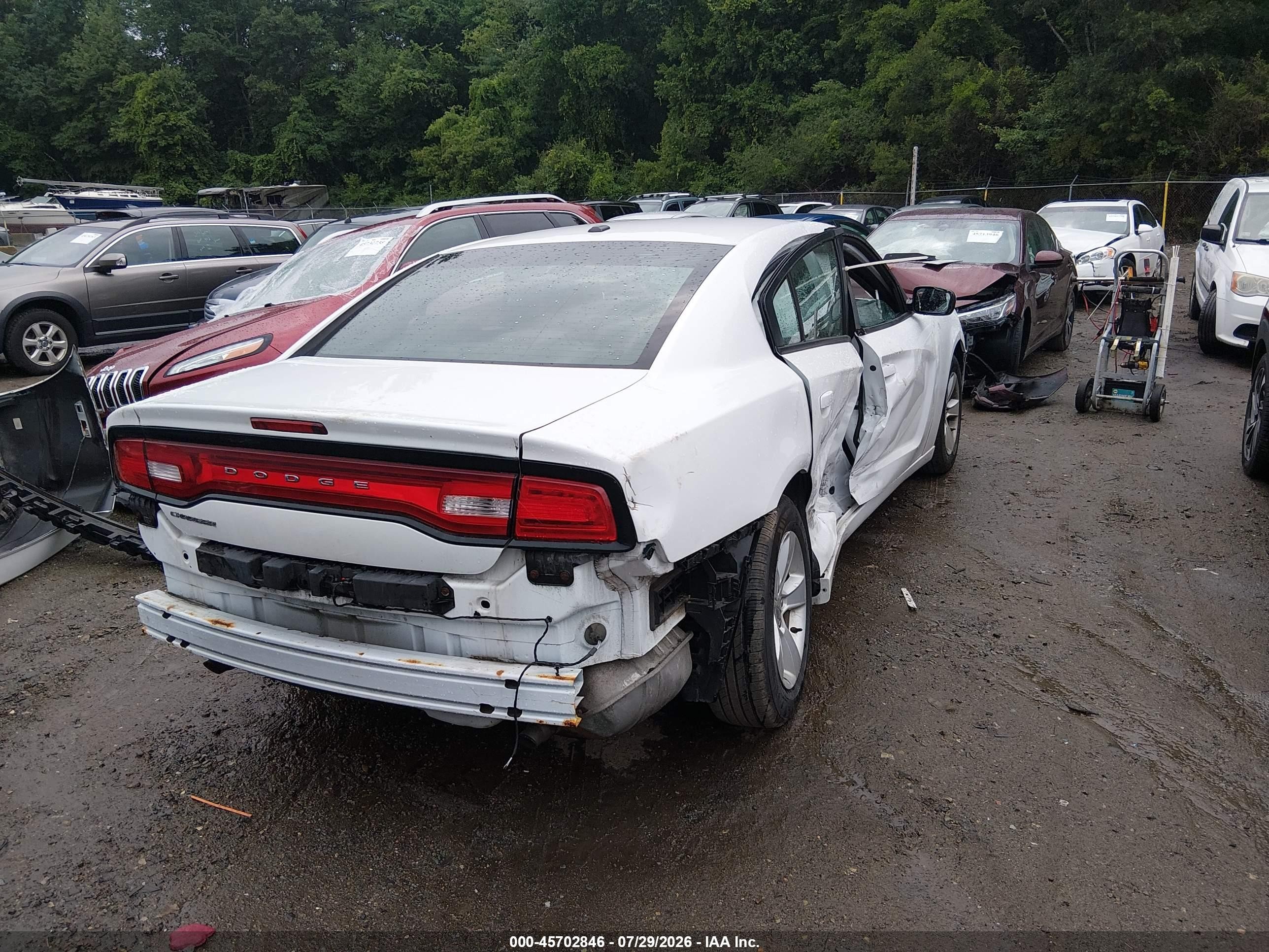 2012 Dodge Charger Se White vin: 2C3CDXBG8CH203842