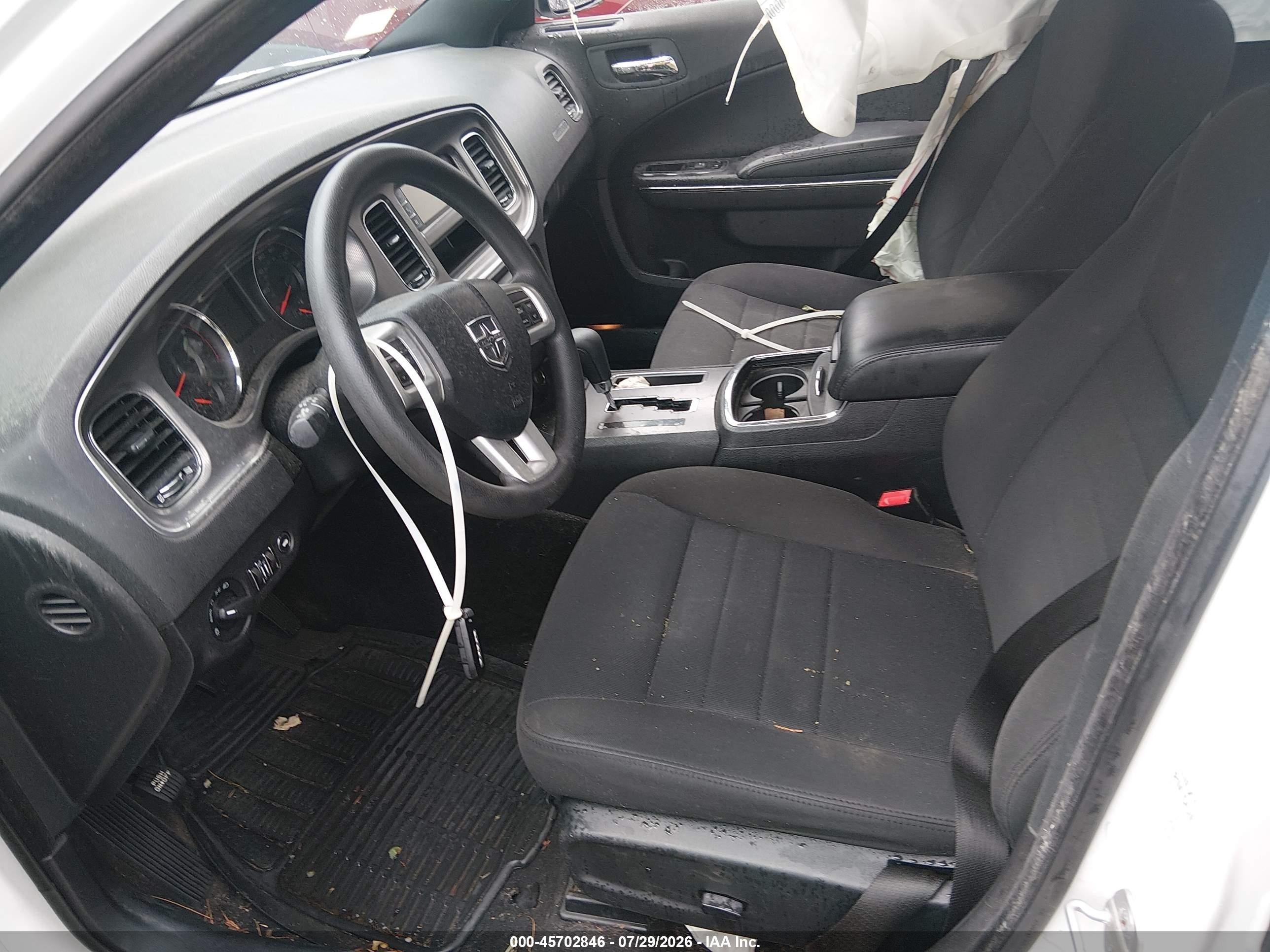 2012 Dodge Charger Se White vin: 2C3CDXBG8CH203842