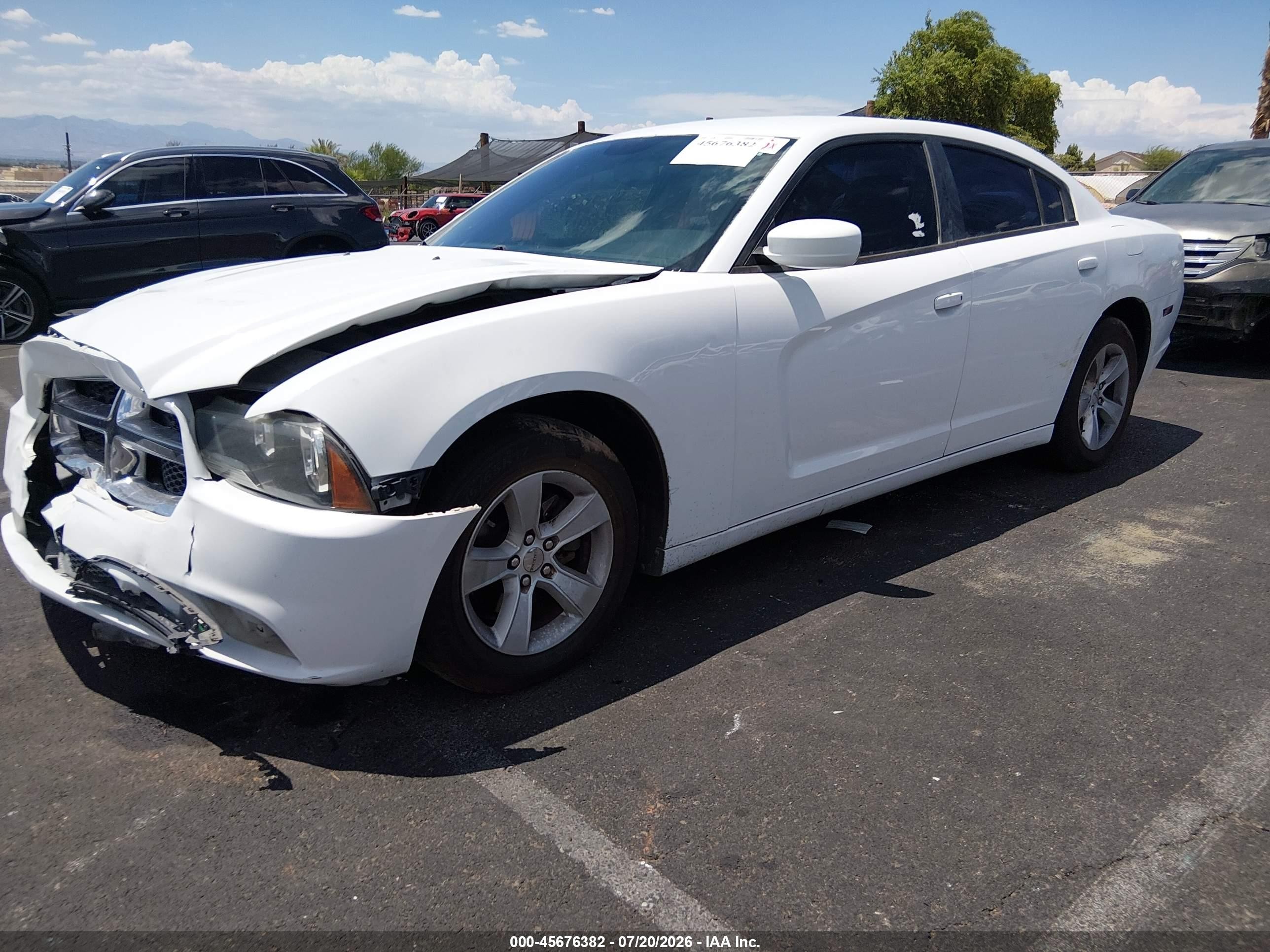 2014 Dodge Charger Se White vin: 2C3CDXBG8EH220451