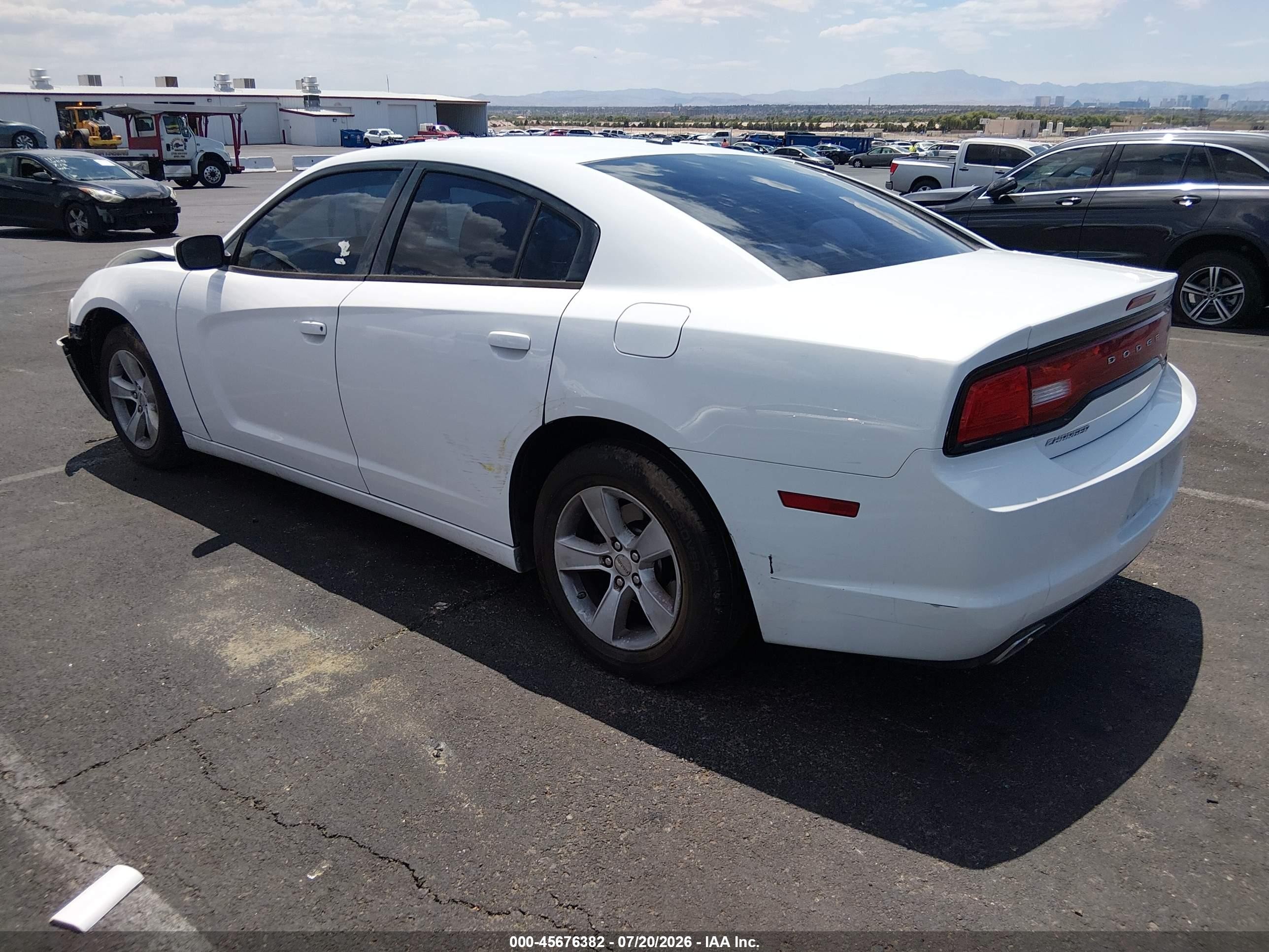 2014 Dodge Charger Se White vin: 2C3CDXBG8EH220451