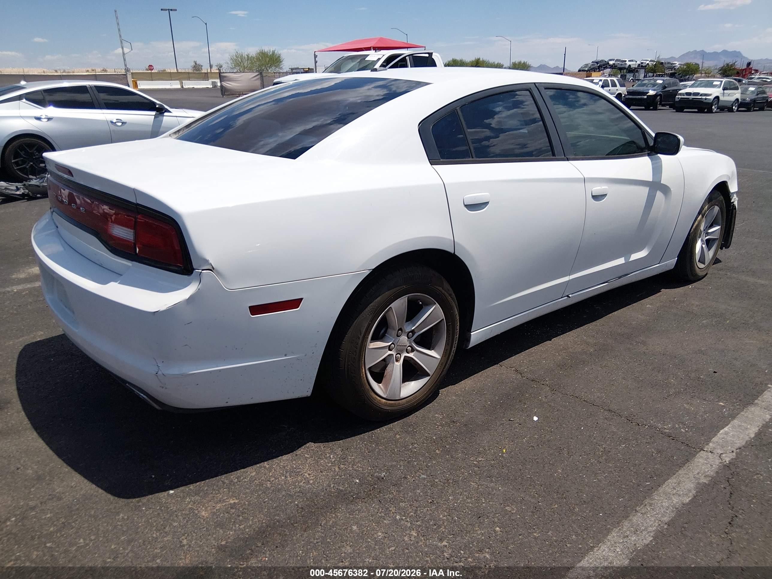 2014 Dodge Charger Se White vin: 2C3CDXBG8EH220451