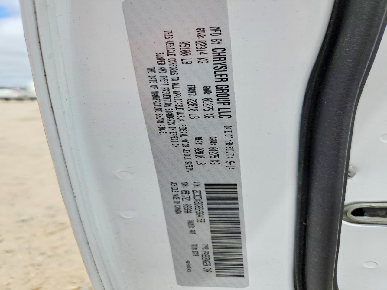 2014 Dodge Charger Se White vin: 2C3CDXBG8EH364159