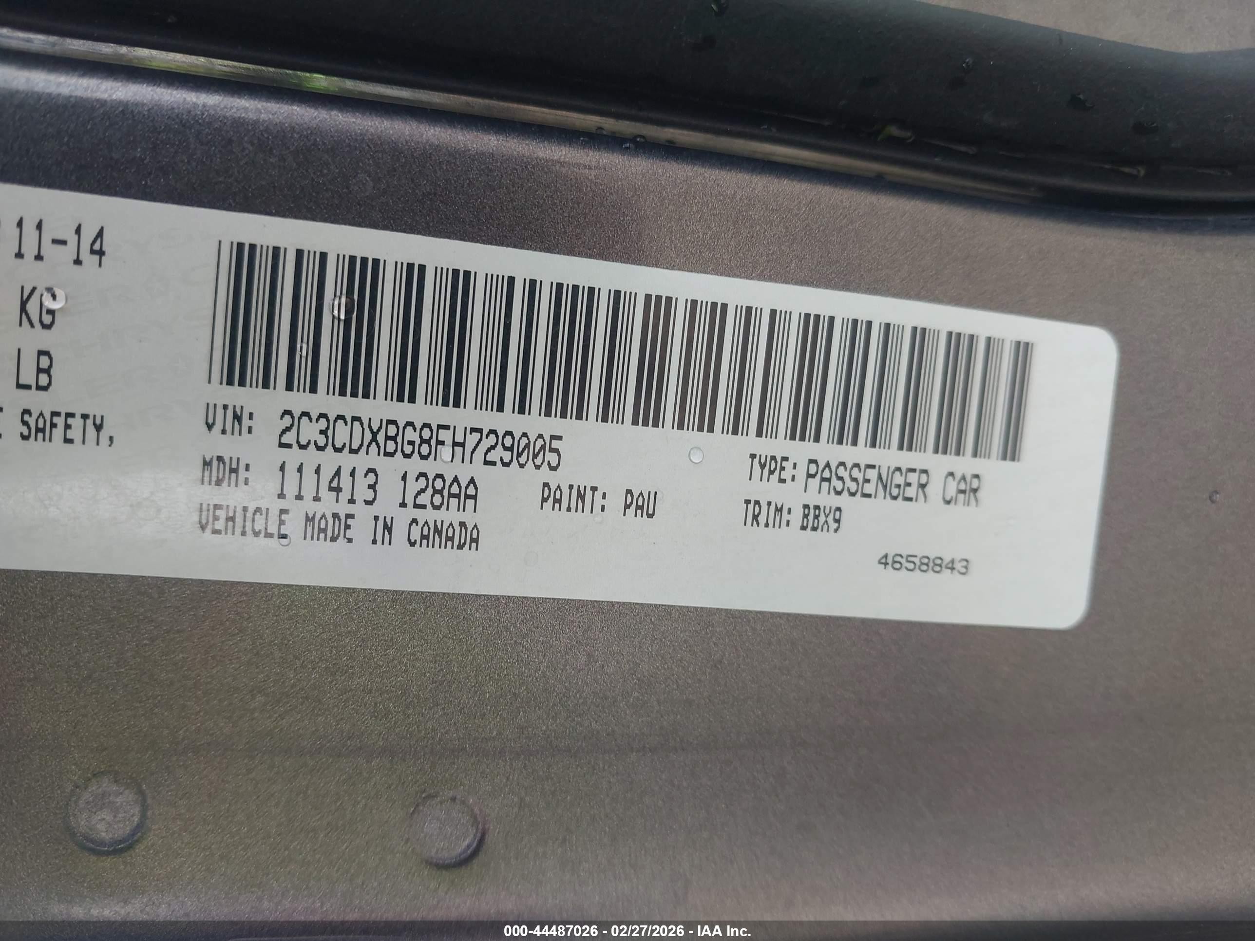 2015 Dodge Charger Se Gray vin: 2C3CDXBG8FH729005