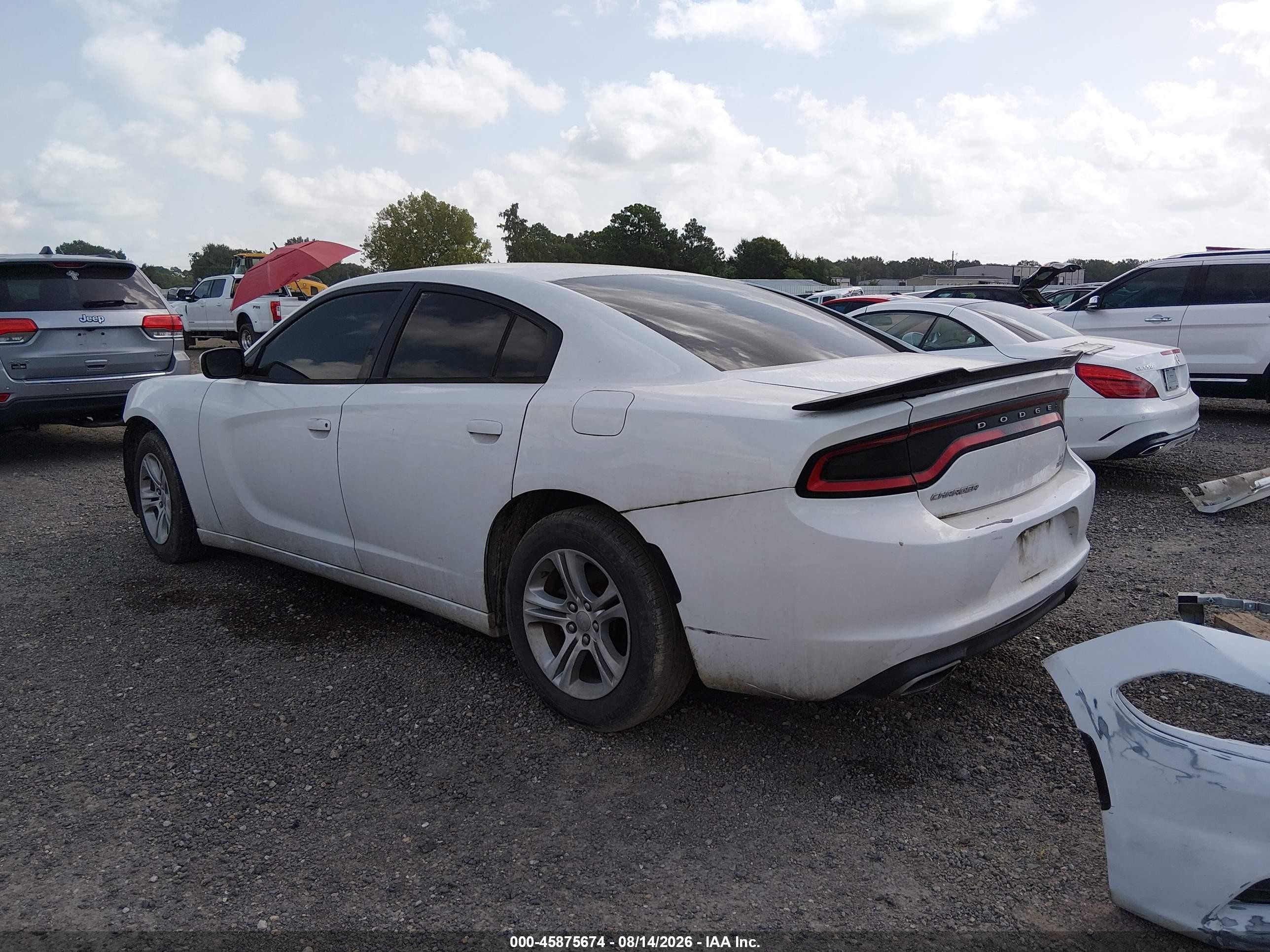2015 Dodge Charger Se White vin: 2C3CDXBG8FH863478