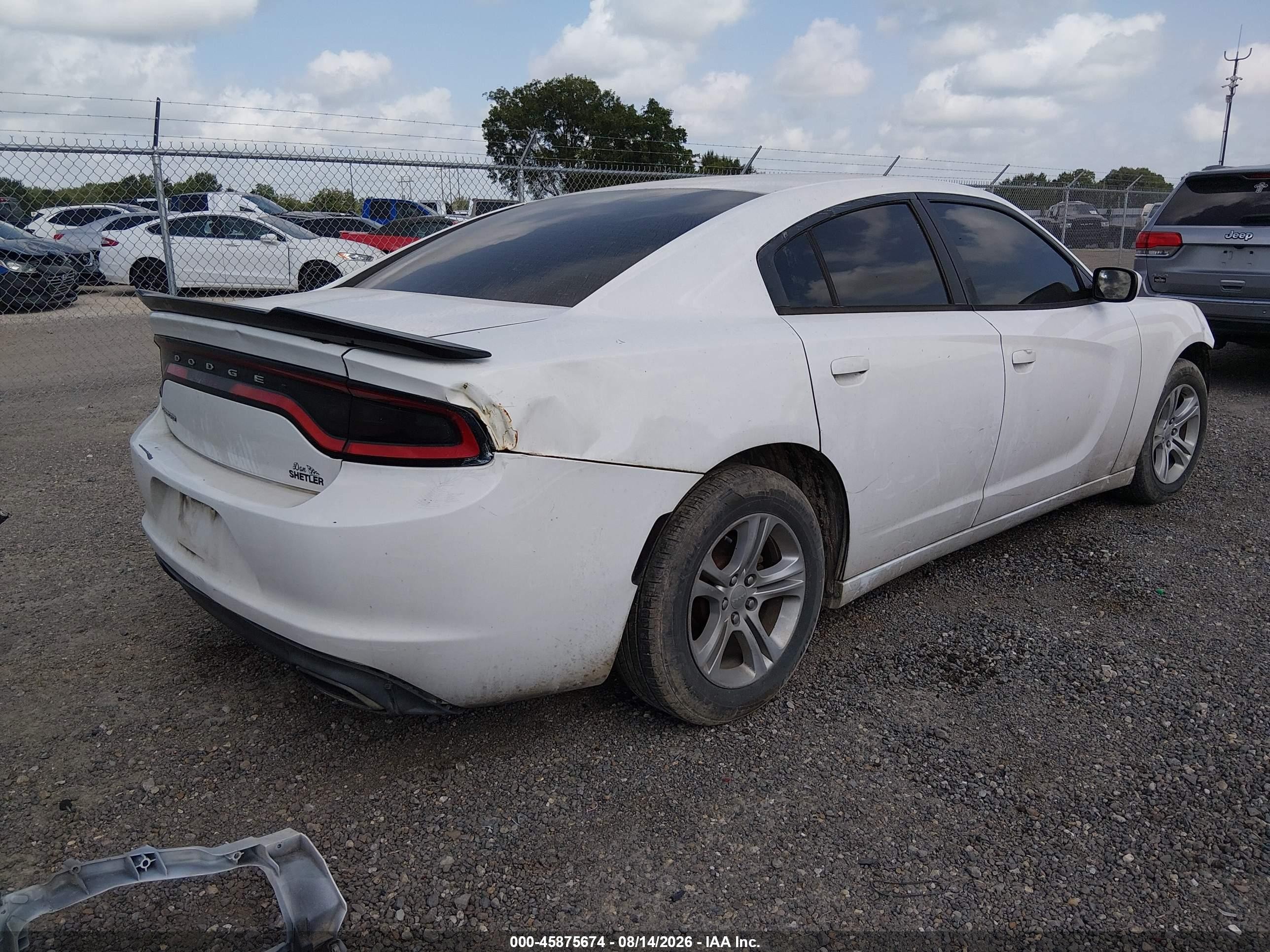 2015 Dodge Charger Se White vin: 2C3CDXBG8FH863478