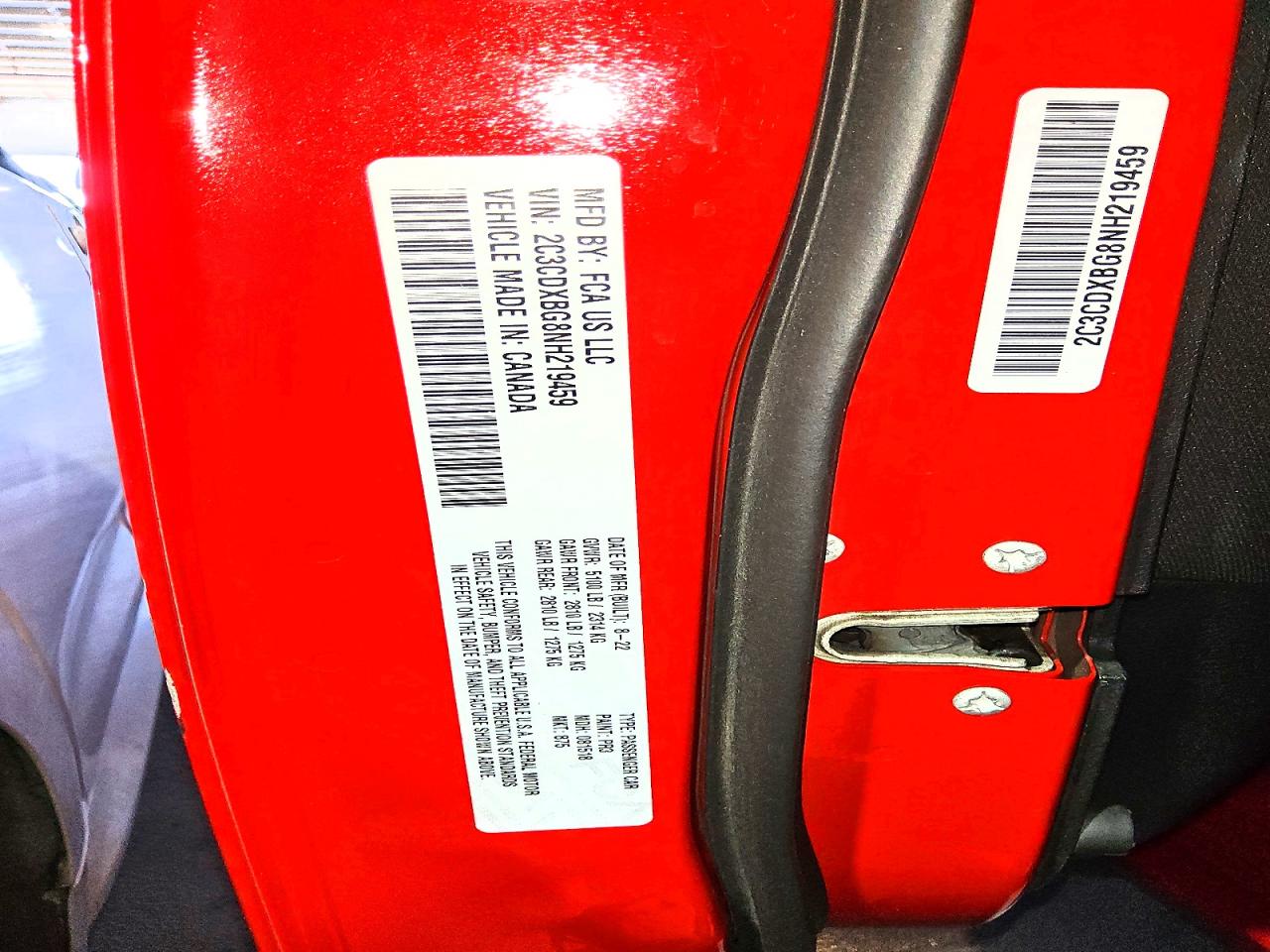2022 Dodge Charger Sxt Red vin: 2C3CDXBG8NH219459