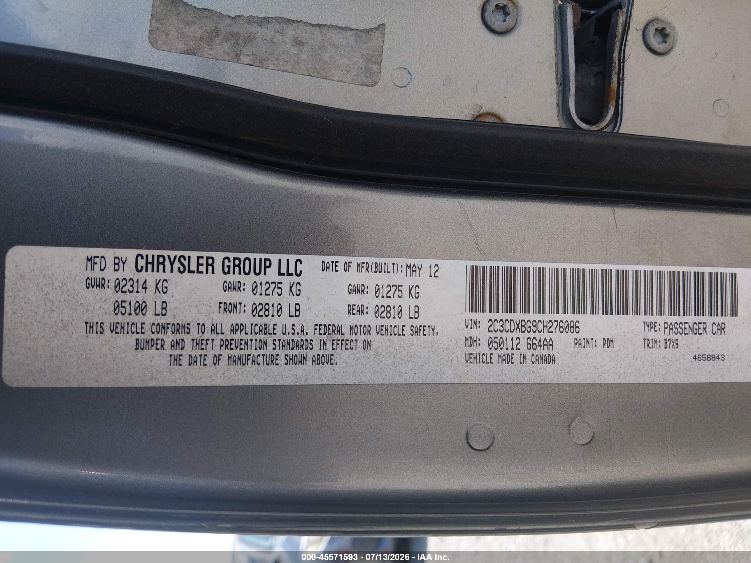2012 Dodge Charger Se Gray vin: 2C3CDXBG9CH276086