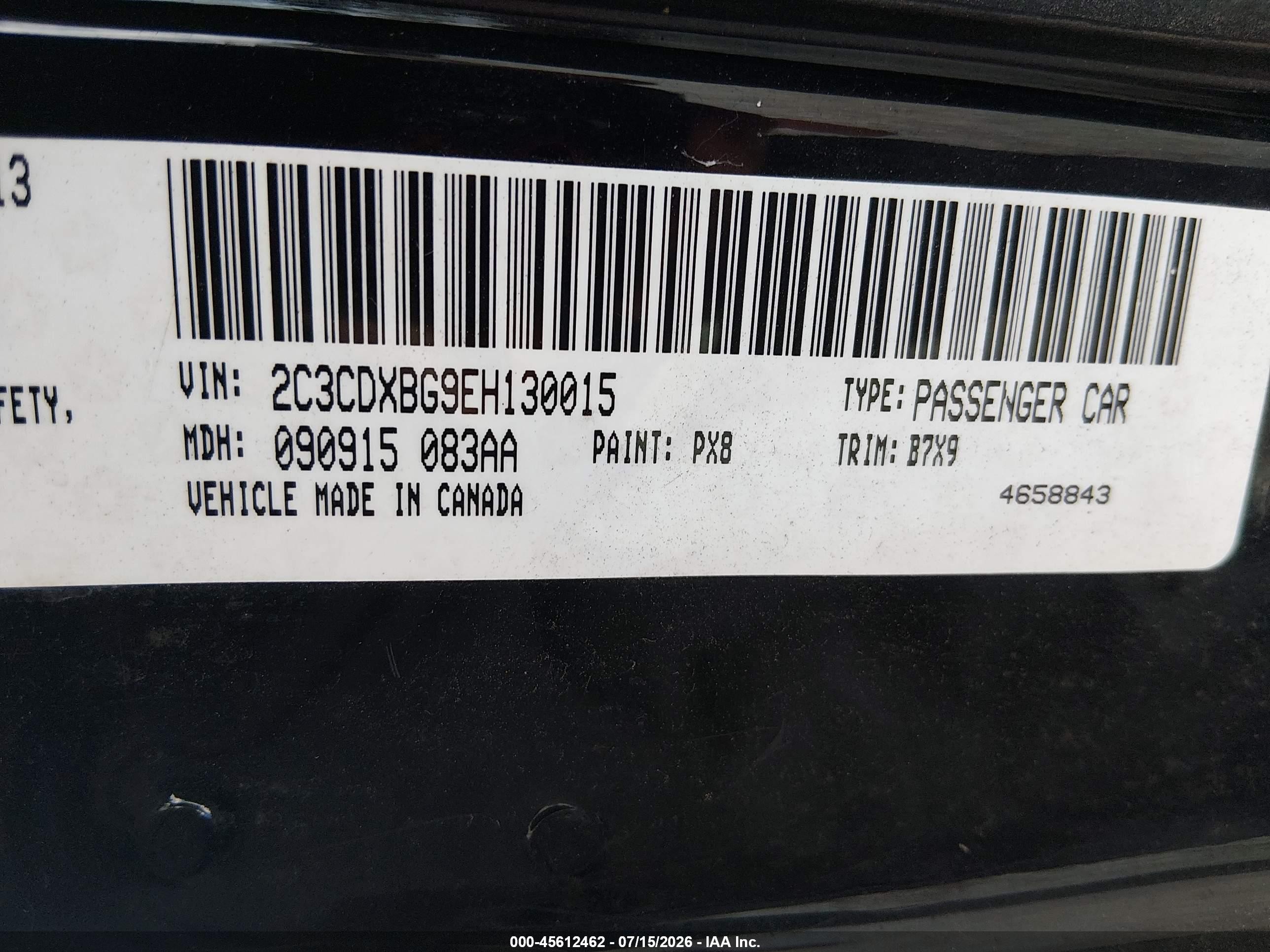 2014 Dodge Charger Se Black vin: 2C3CDXBG9EH130015