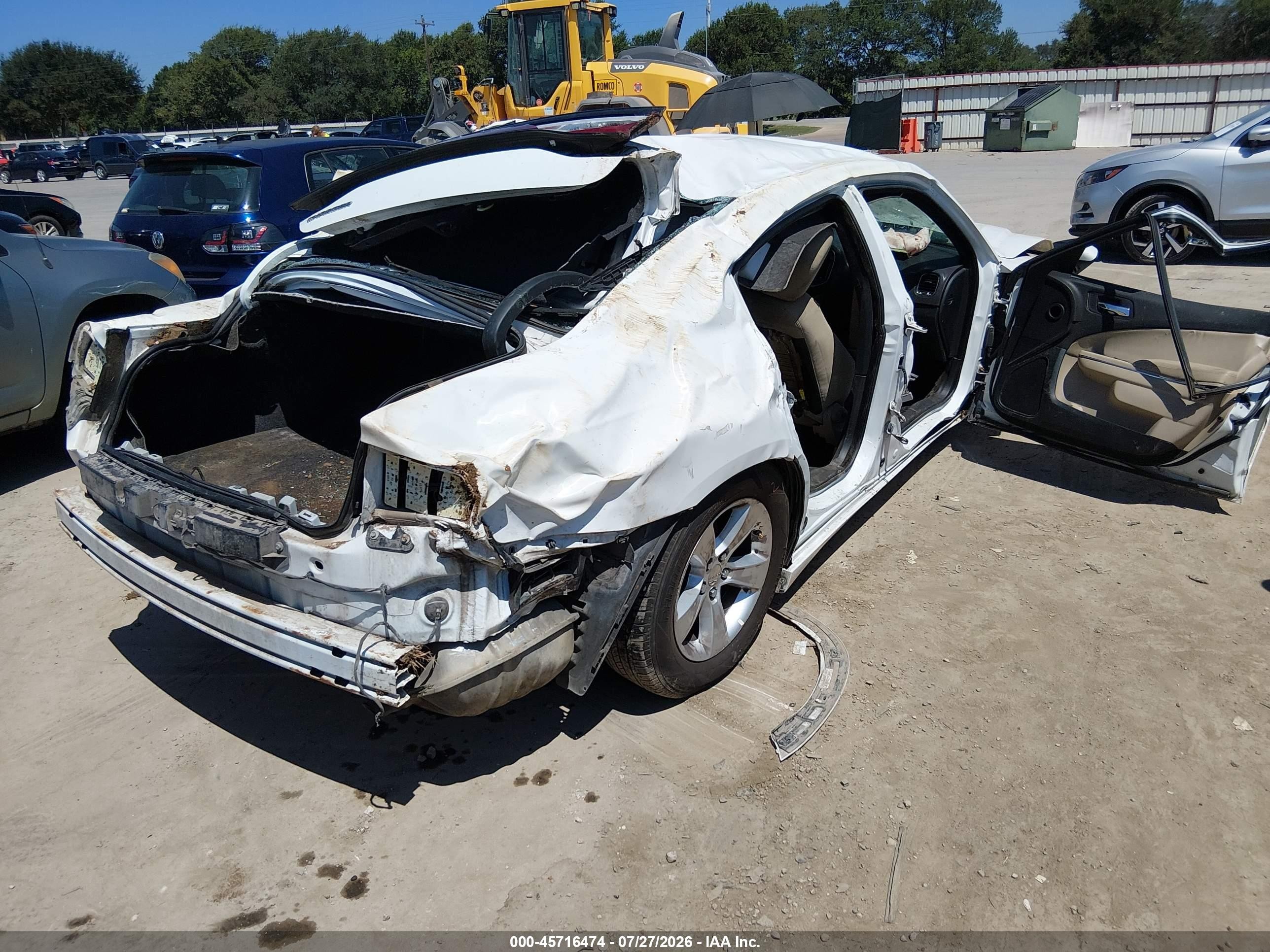 2014 Dodge Charger Se White vin: 2C3CDXBG9EH168618