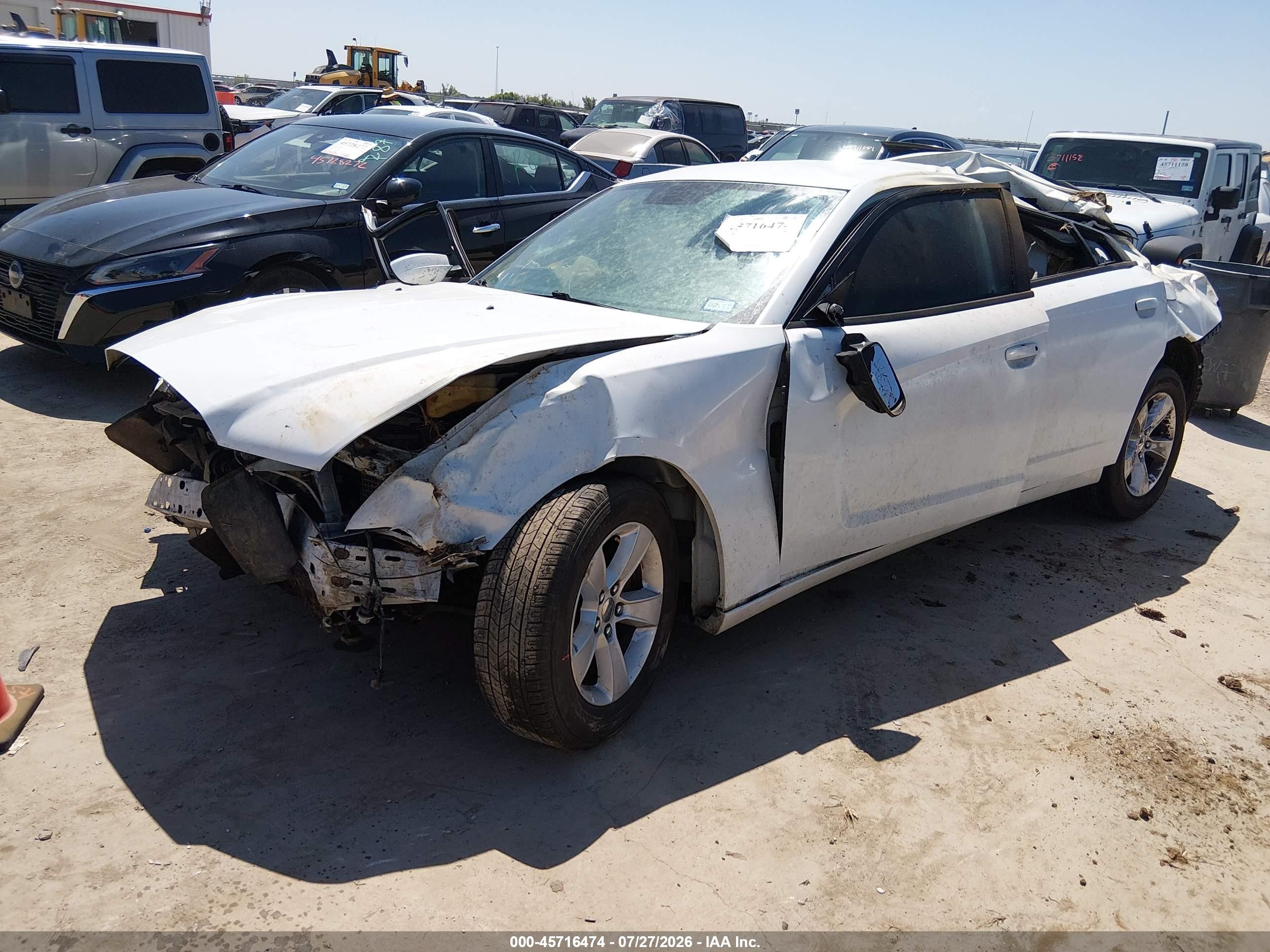 2014 Dodge Charger Se White vin: 2C3CDXBG9EH168618