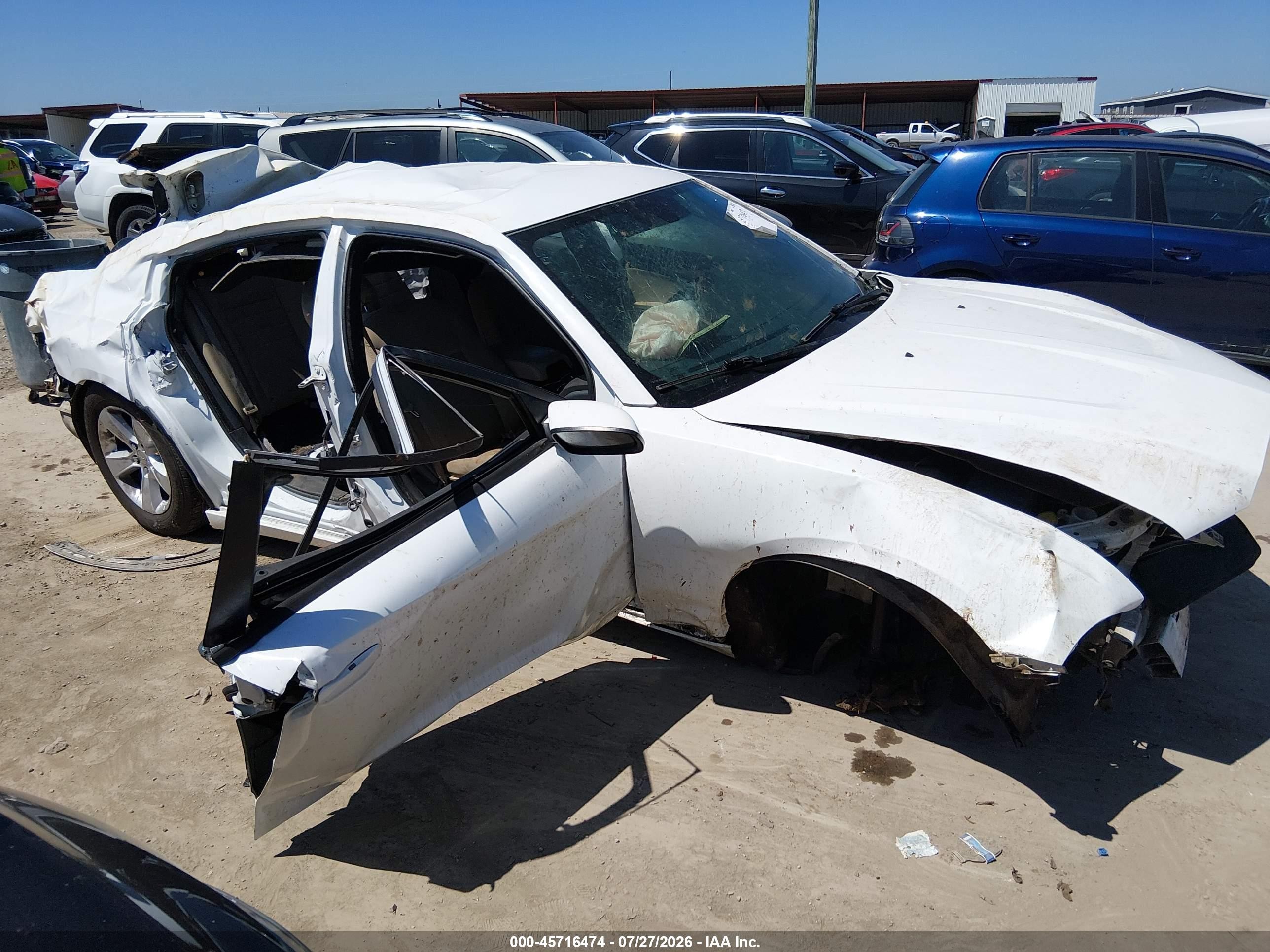 2014 Dodge Charger Se White vin: 2C3CDXBG9EH168618