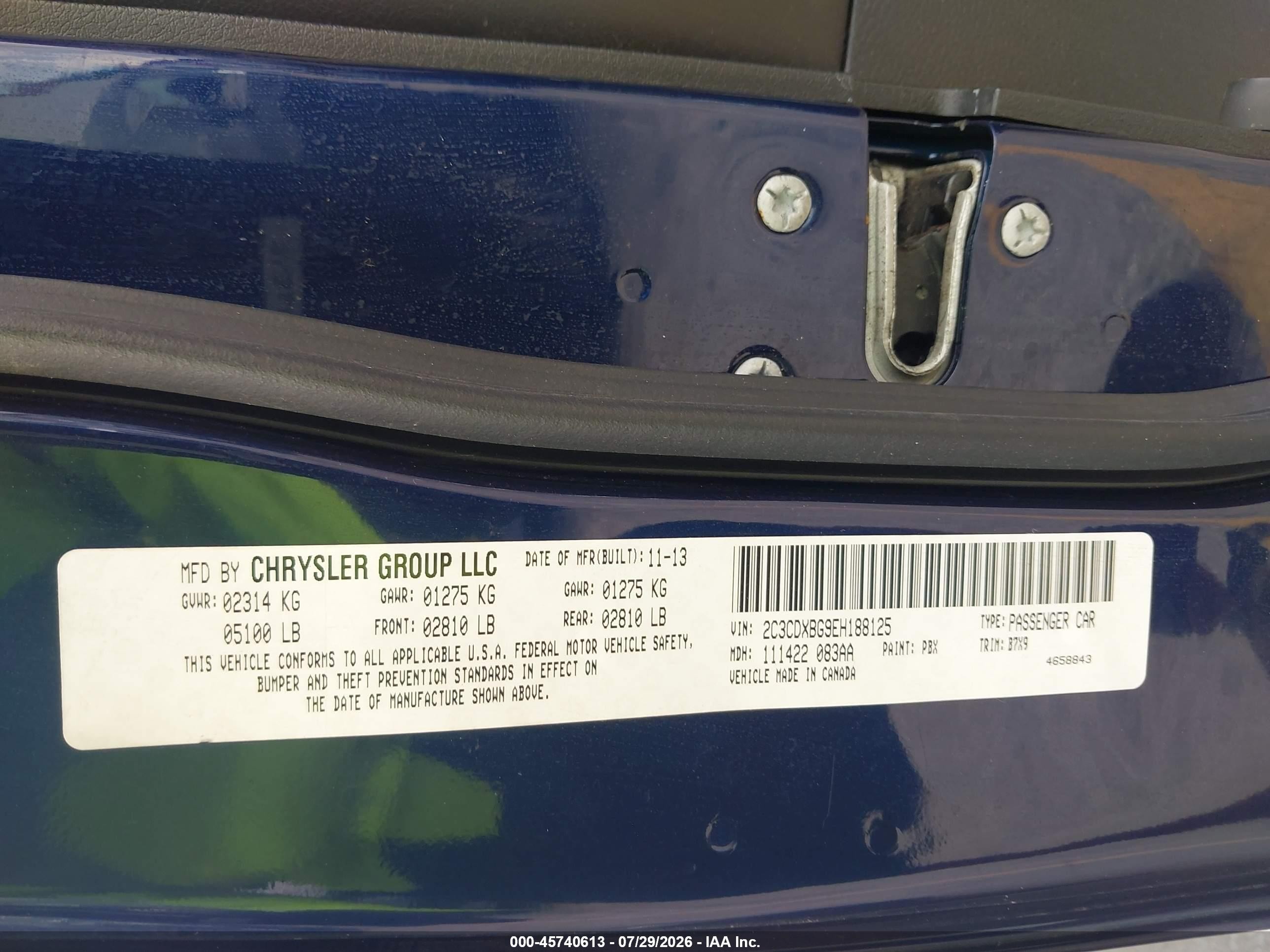 2014 Dodge Charger Se Blue vin: 2C3CDXBG9EH188125