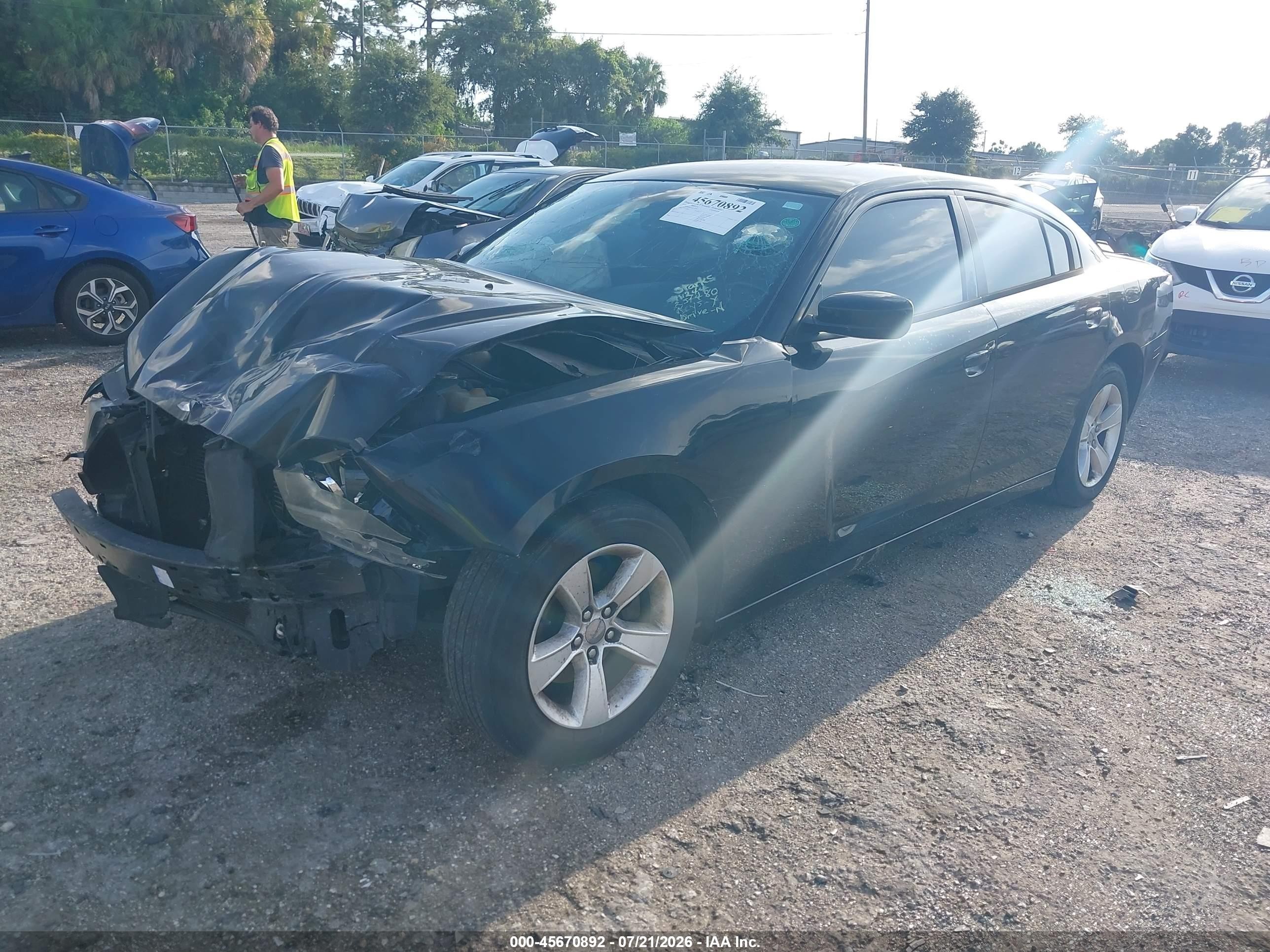 2014 Dodge Charger Se Black vin: 2C3CDXBG9EH254480