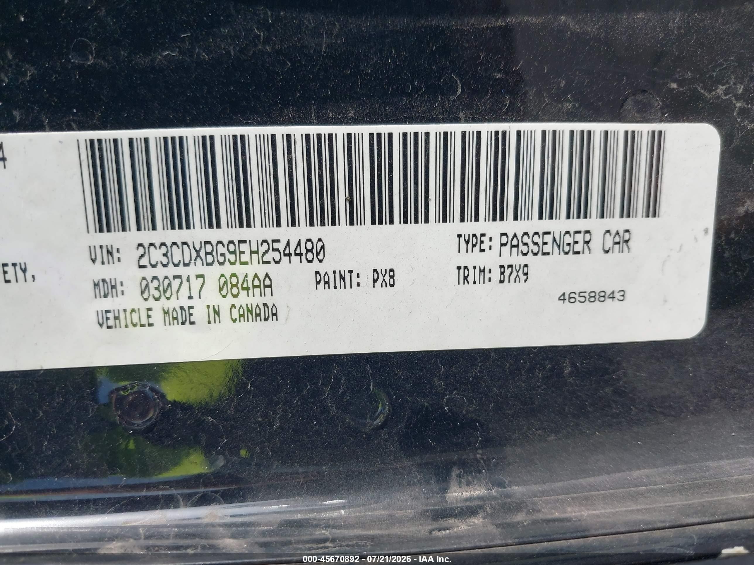 2014 Dodge Charger Se Black vin: 2C3CDXBG9EH254480