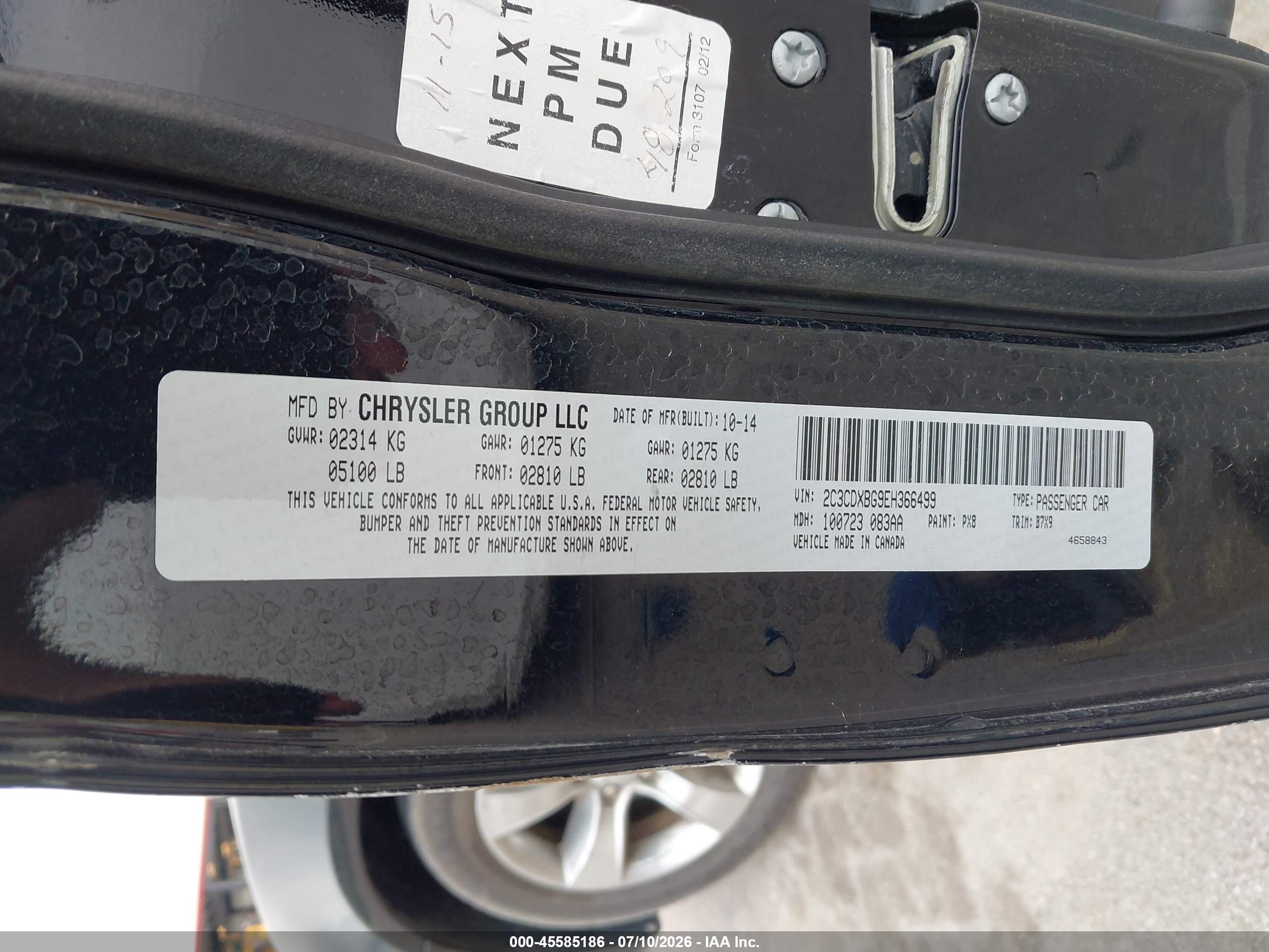 2014 Dodge Charger Se Black vin: 2C3CDXBG9EH366499