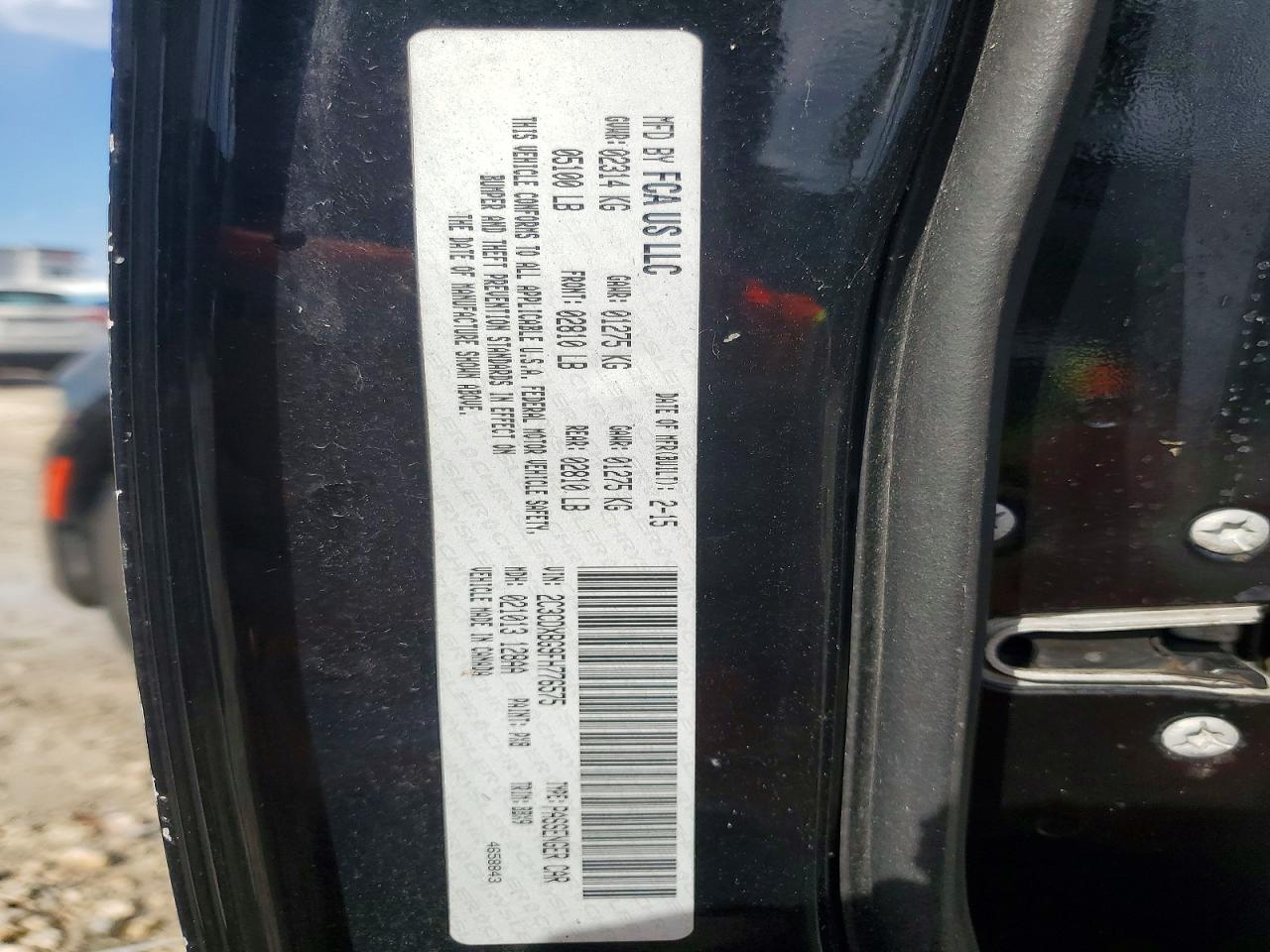 2015 Dodge Charger Se Черный vin: 2C3CDXBG9FH776575
