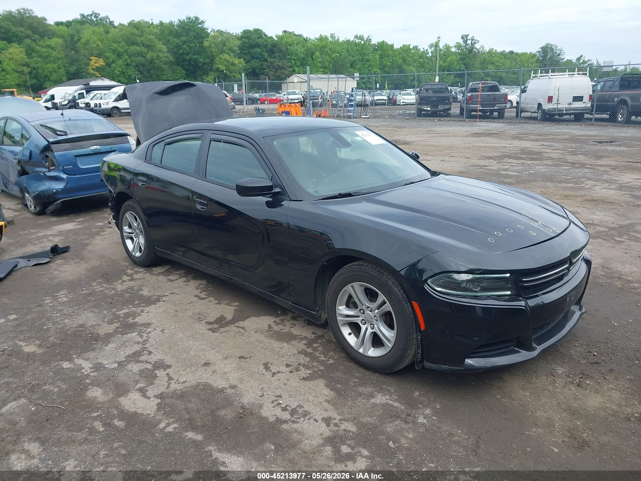 2015 Dodge Charger Se Black vin: 2C3CDXBG9FH836001