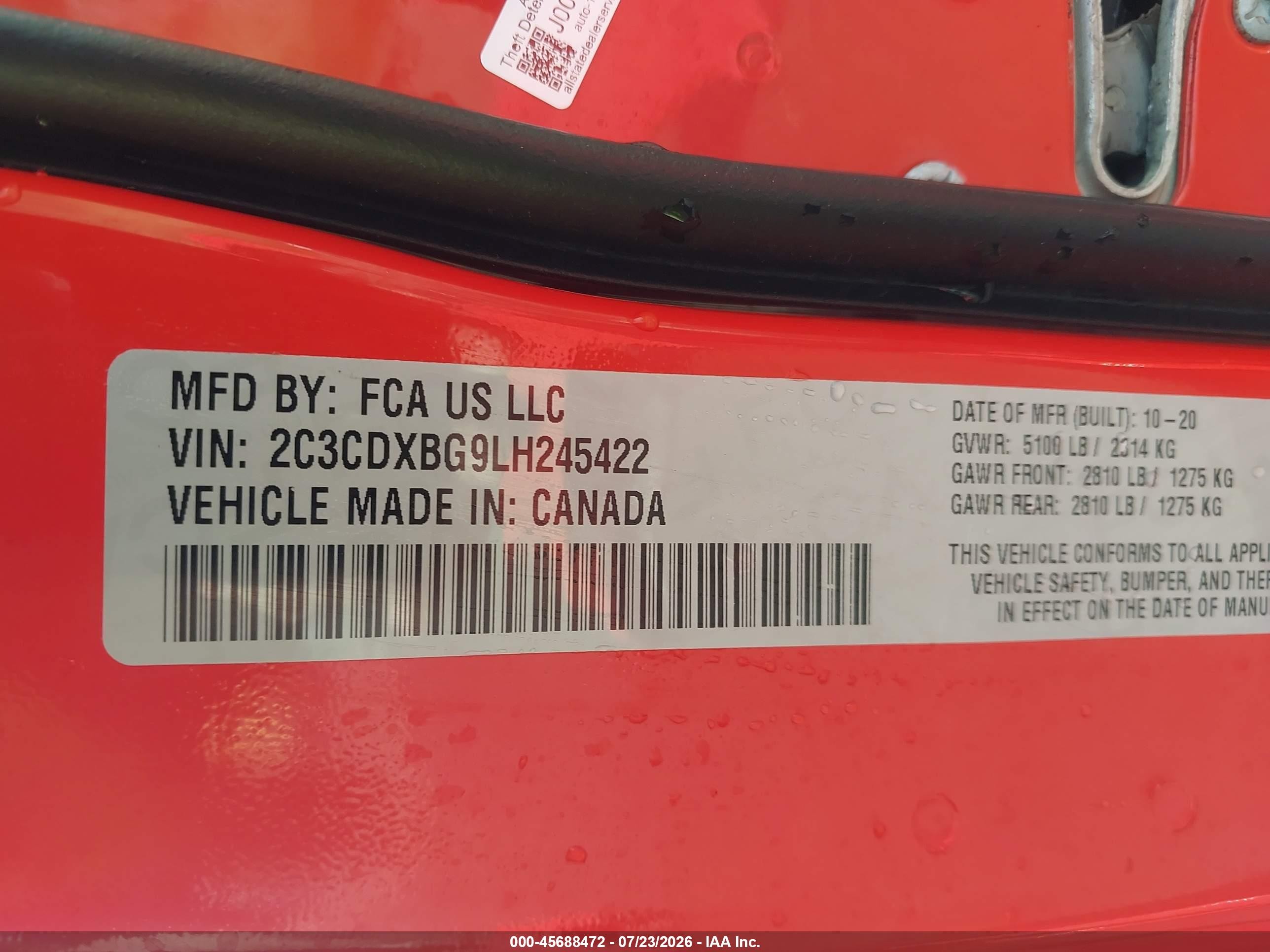 2020 Dodge Charger Sxt Rwd Orange vin: 2C3CDXBG9LH245422
