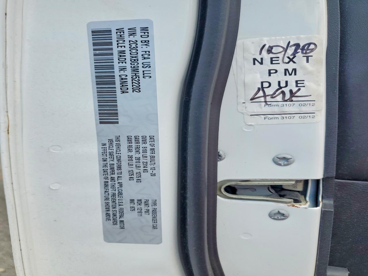 2021 Dodge Charger Sxt White vin: 2C3CDXBG9MH522202