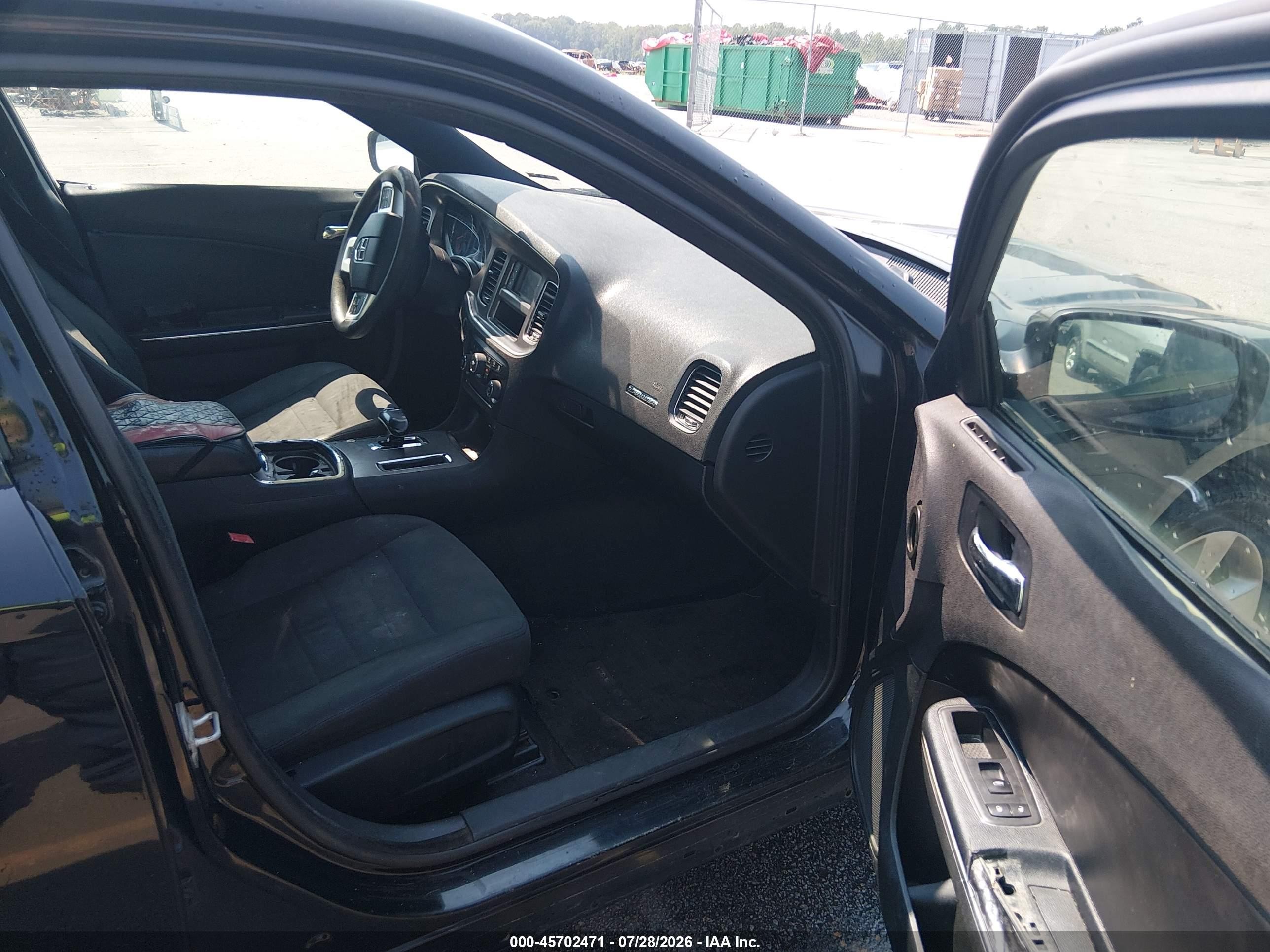 2012 Dodge Charger Se Black vin: 2C3CDXBGXCH187353