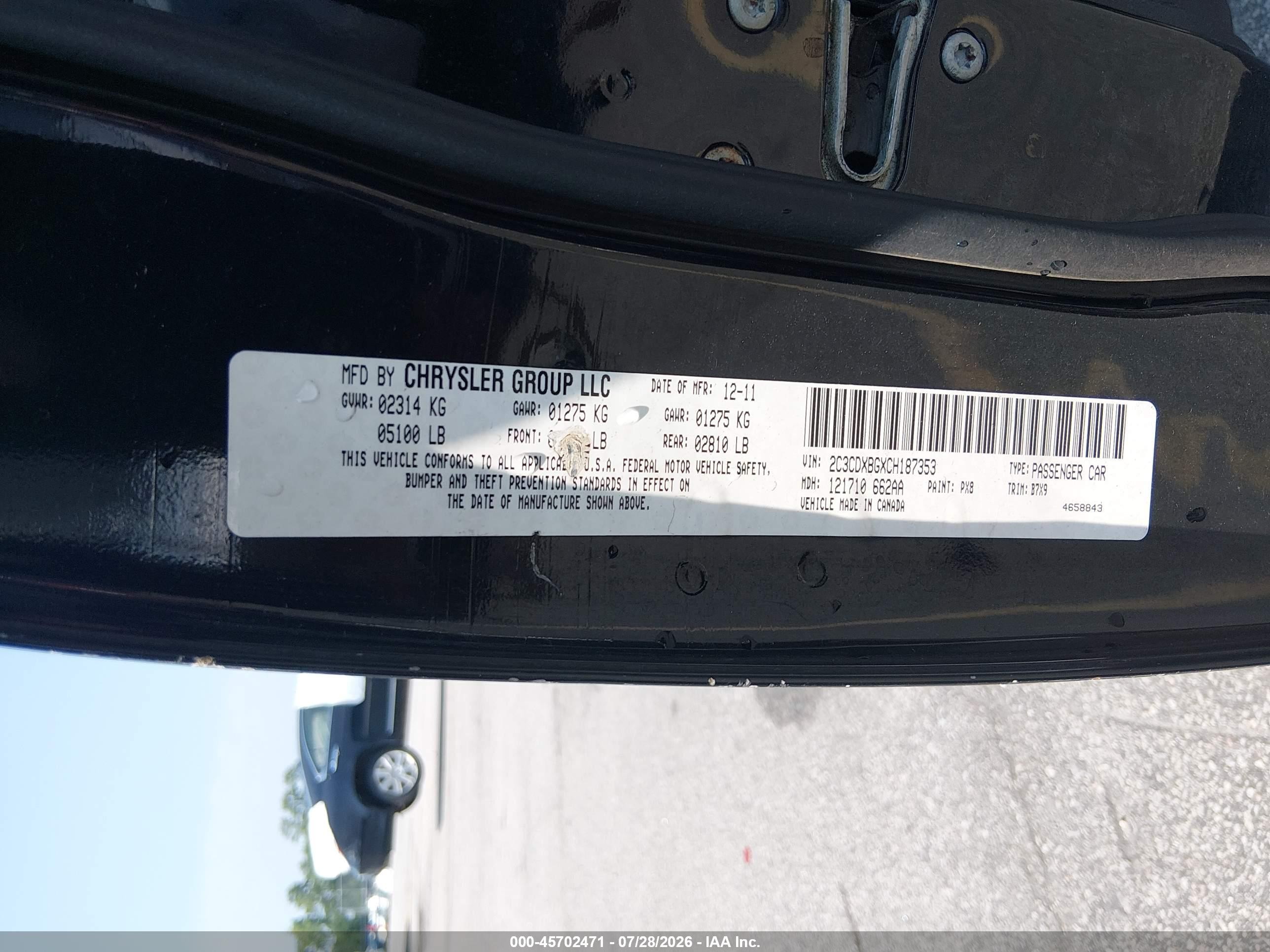 2012 Dodge Charger Se Black vin: 2C3CDXBGXCH187353