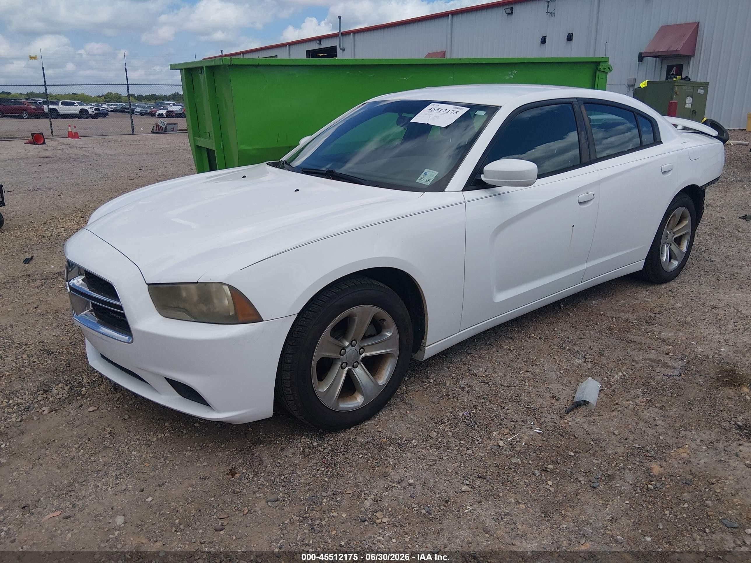 2012 Dodge Charger Se White vin: 2C3CDXBGXCH213594