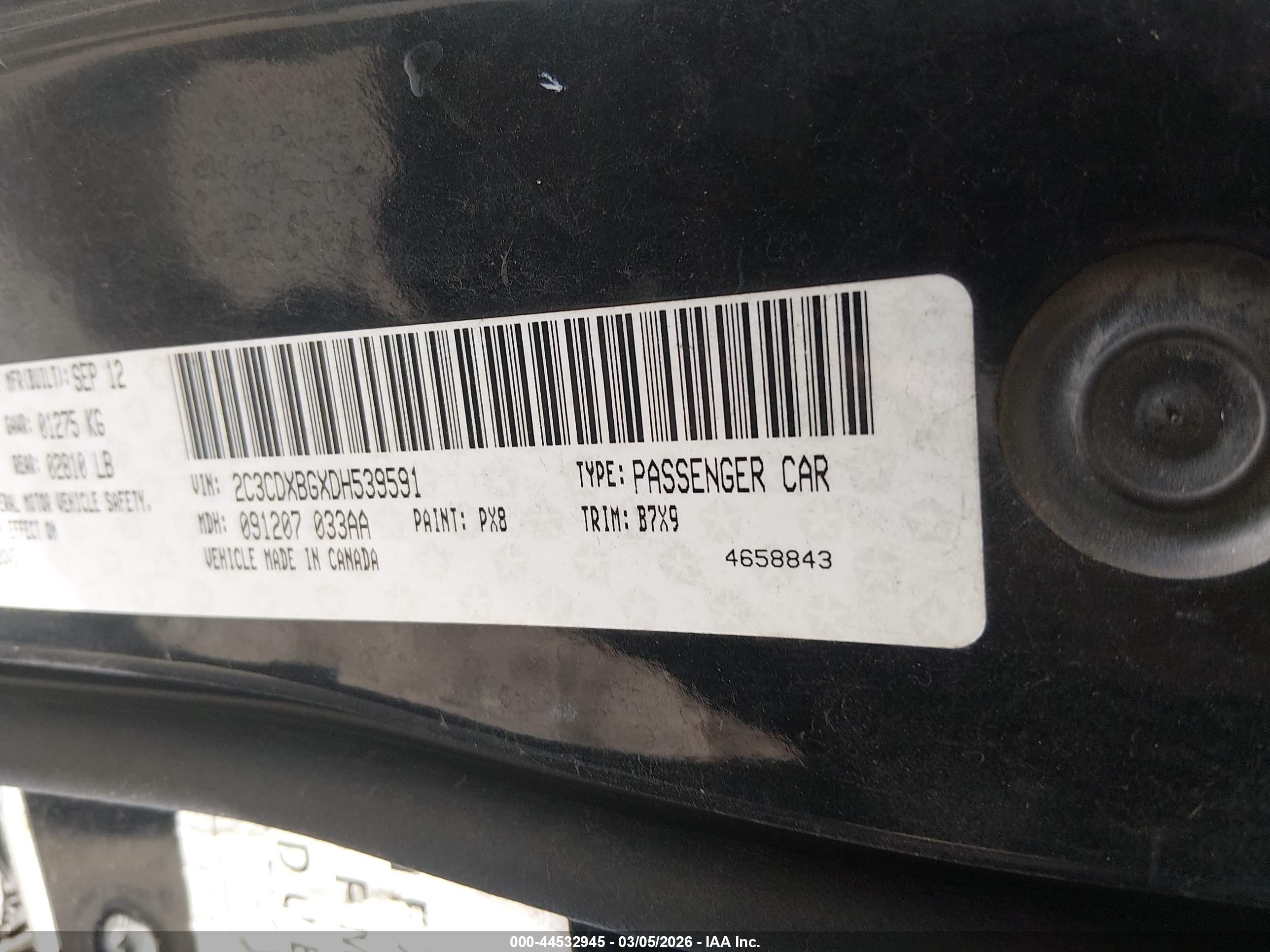 2013 Dodge Charger Se Black vin: 2C3CDXBGXDH539591