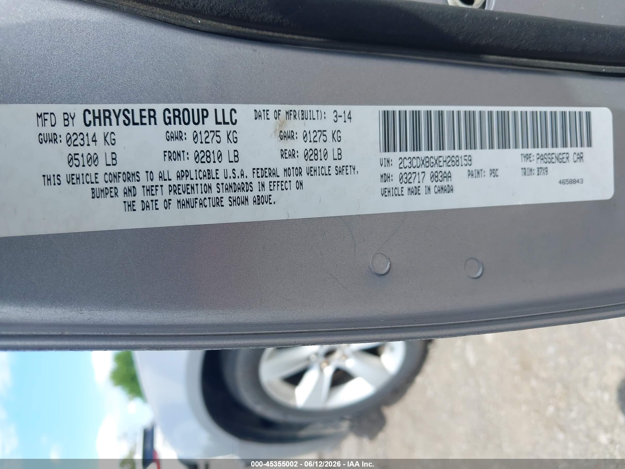 2014 Dodge Charger Se Silver vin: 2C3CDXBGXEH268159