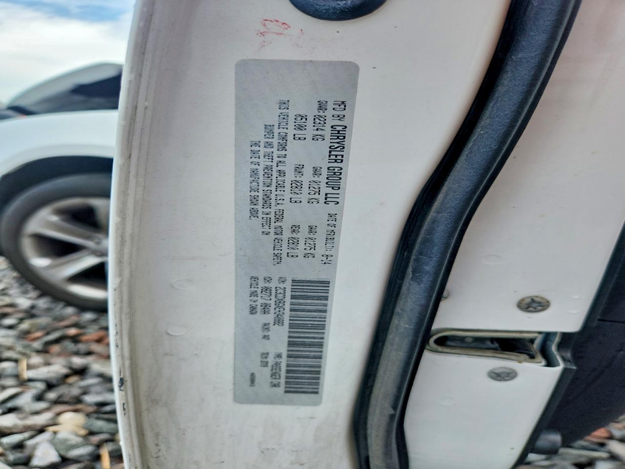 2014 Dodge Charger Se Белый vin: 2C3CDXBGXEH340882