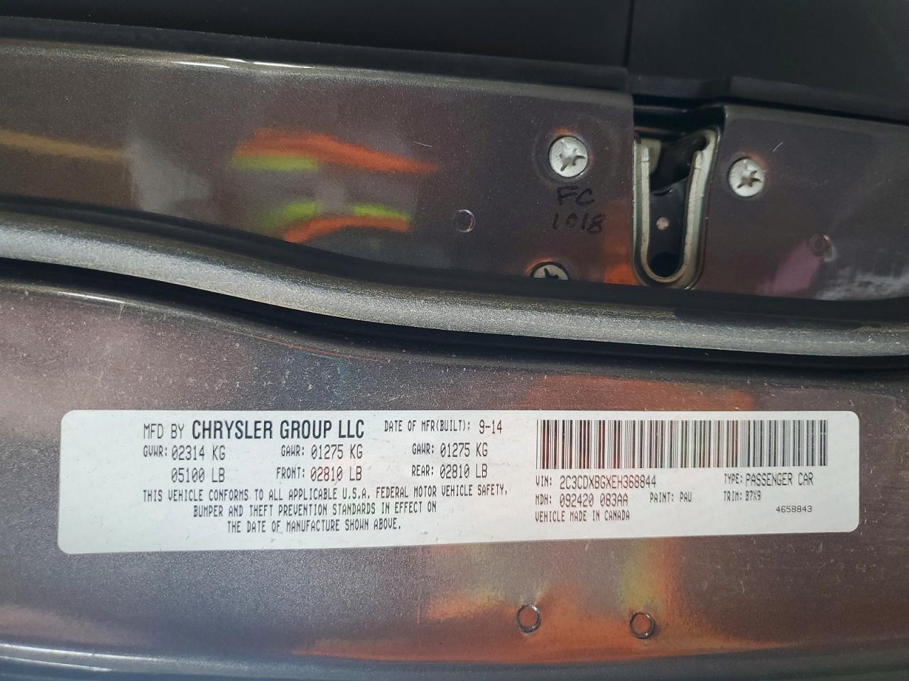 2014 Dodge Charger Se Gray vin: 2C3CDXBGXEH368844