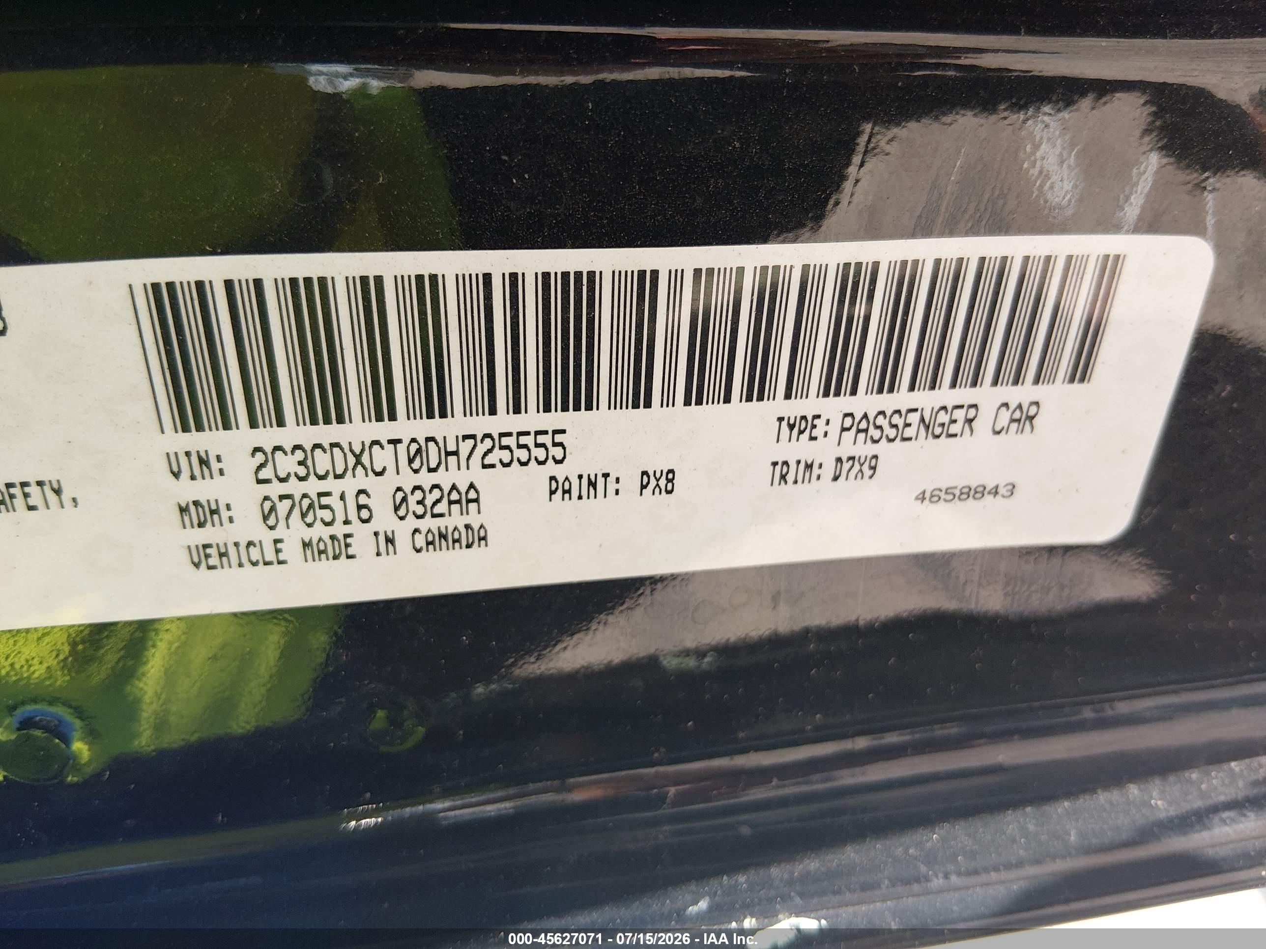 2013 Dodge Charger R/t Black vin: 2C3CDXCT0DH725555