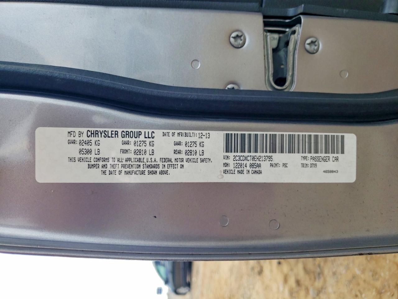 2014 Dodge Charger R Серебряный vin: 2C3CDXCT0EH213795