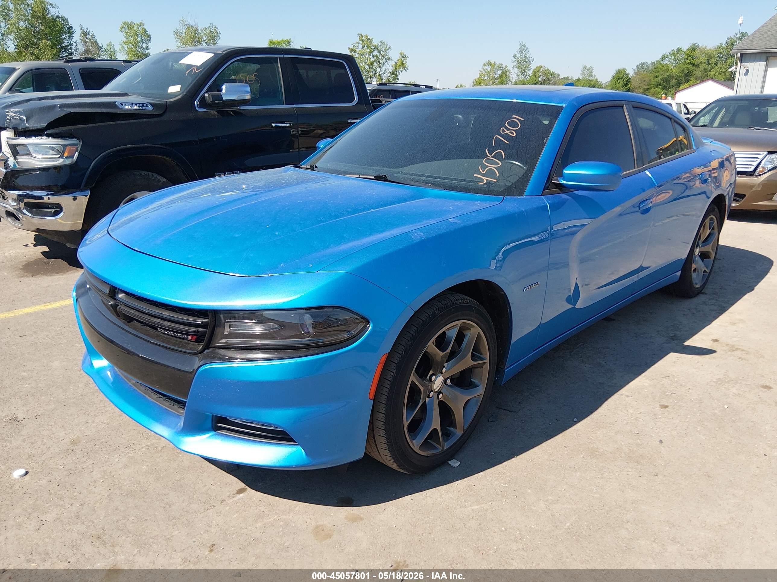 2015 Dodge Charger R/t Blue vin: 2C3CDXCT1FH772029