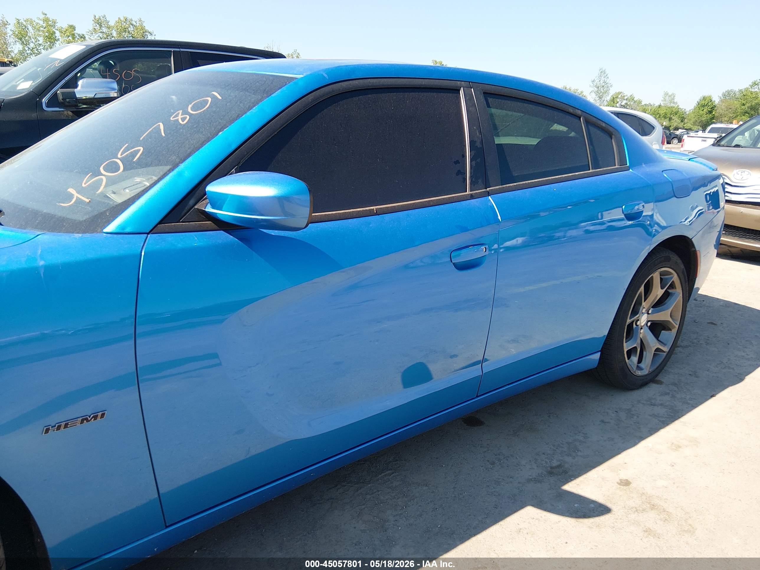 2015 Dodge Charger R/t Blue vin: 2C3CDXCT1FH772029