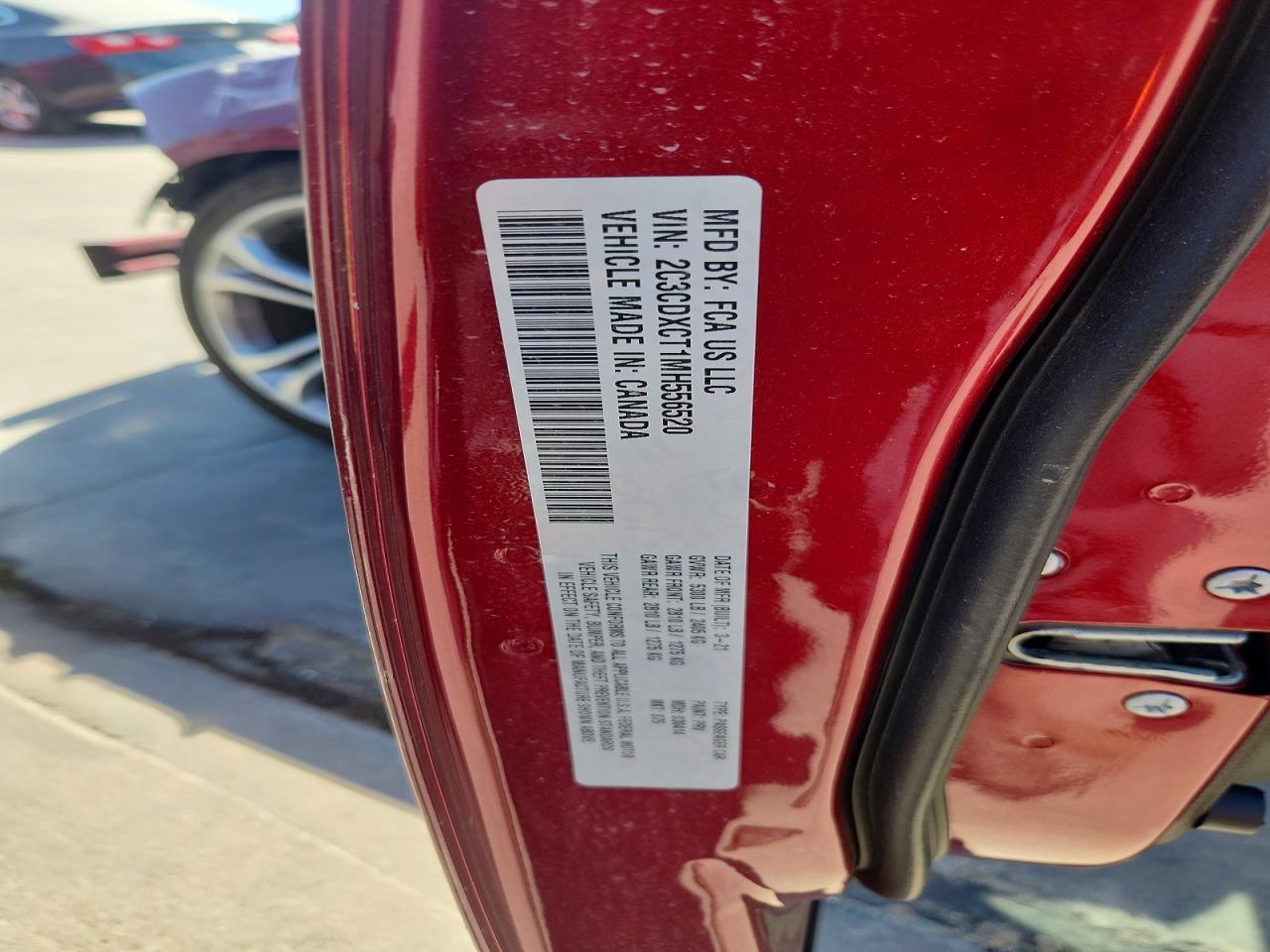 2021 Dodge Charger R/t Burgundy vin: 2C3CDXCT1MH556520