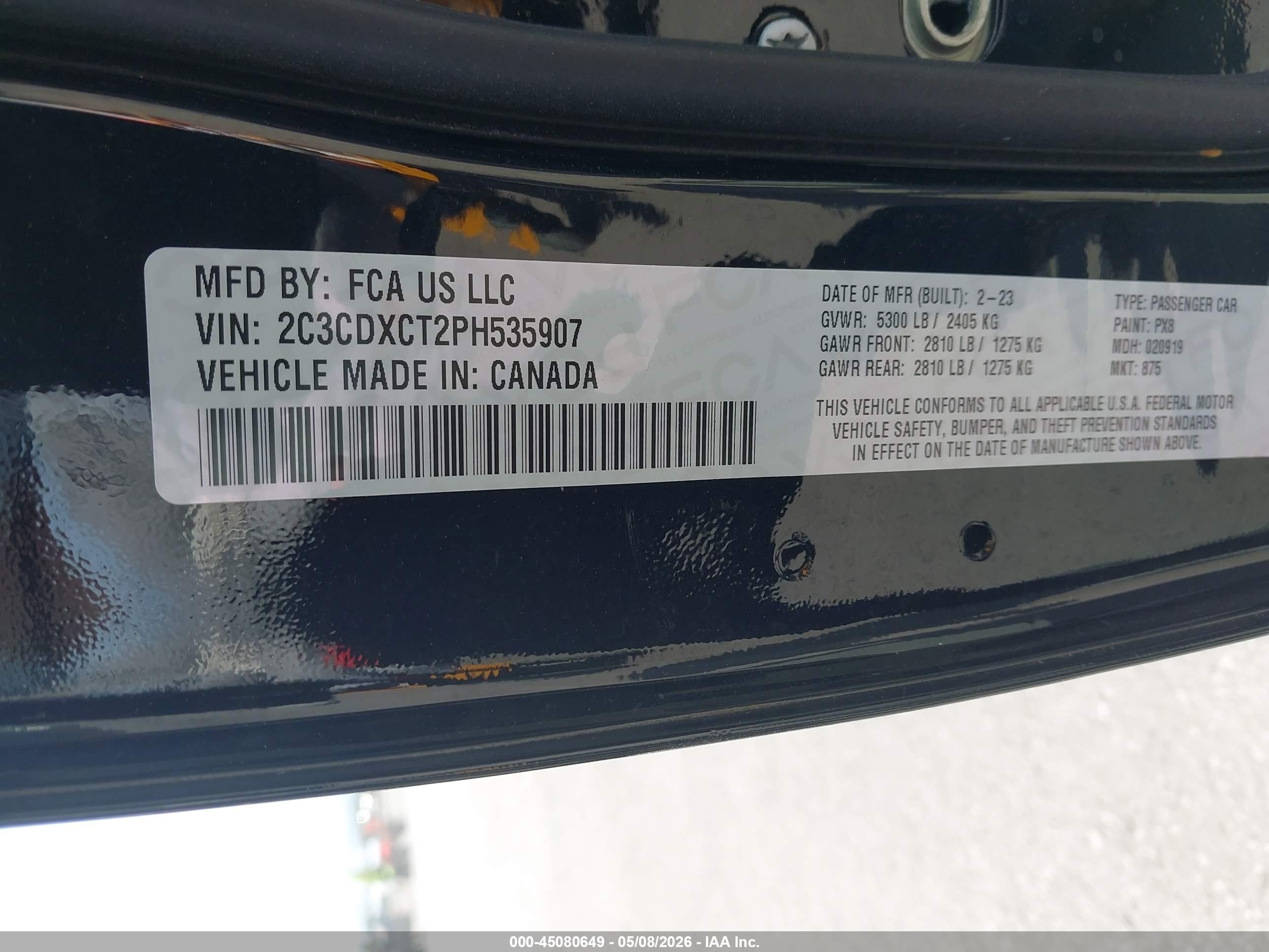 2023 Dodge Charger R/t Black vin: 2C3CDXCT2PH535907