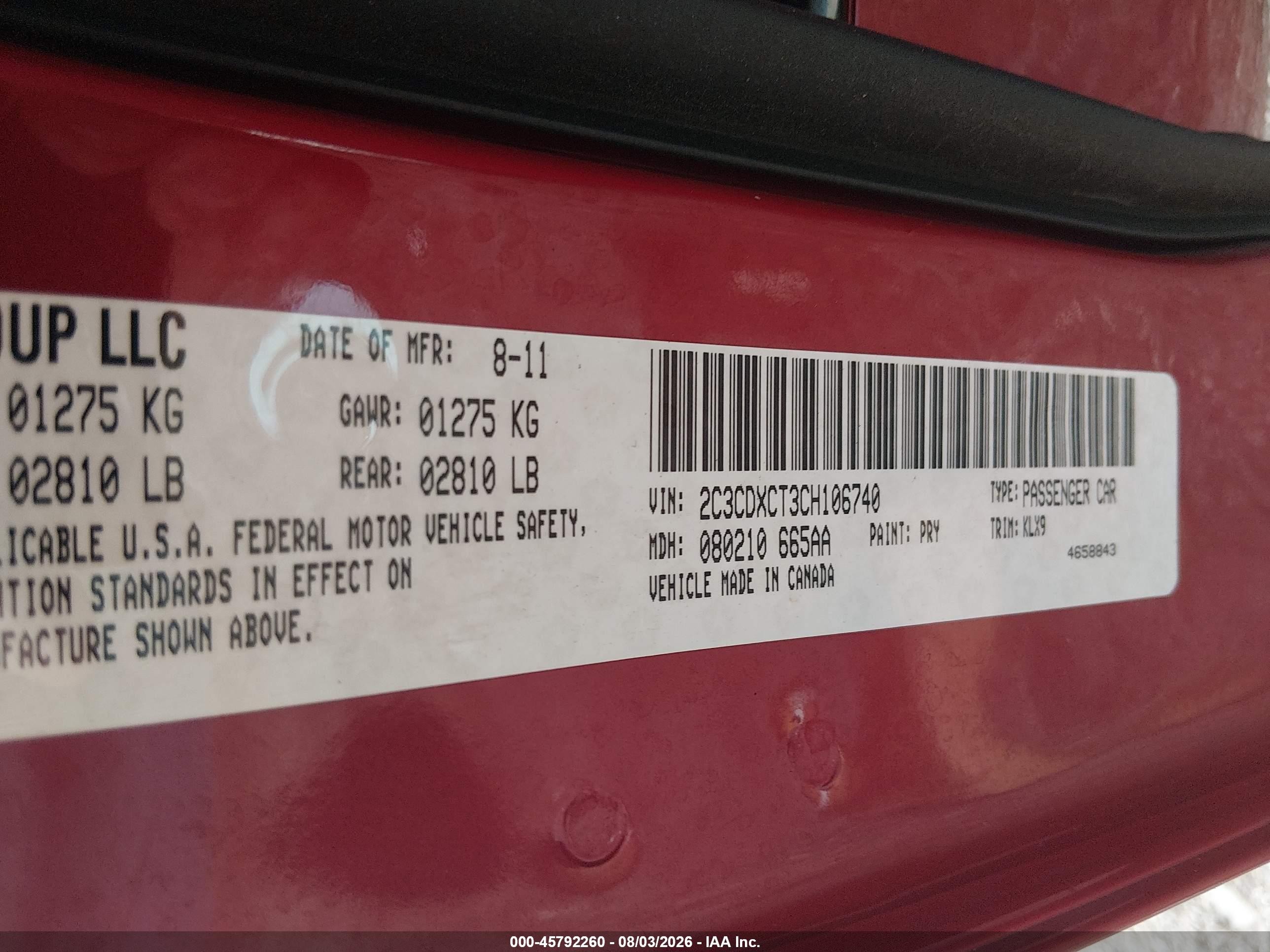 2012 Dodge Charger R/t Red vin: 2C3CDXCT3CH106740