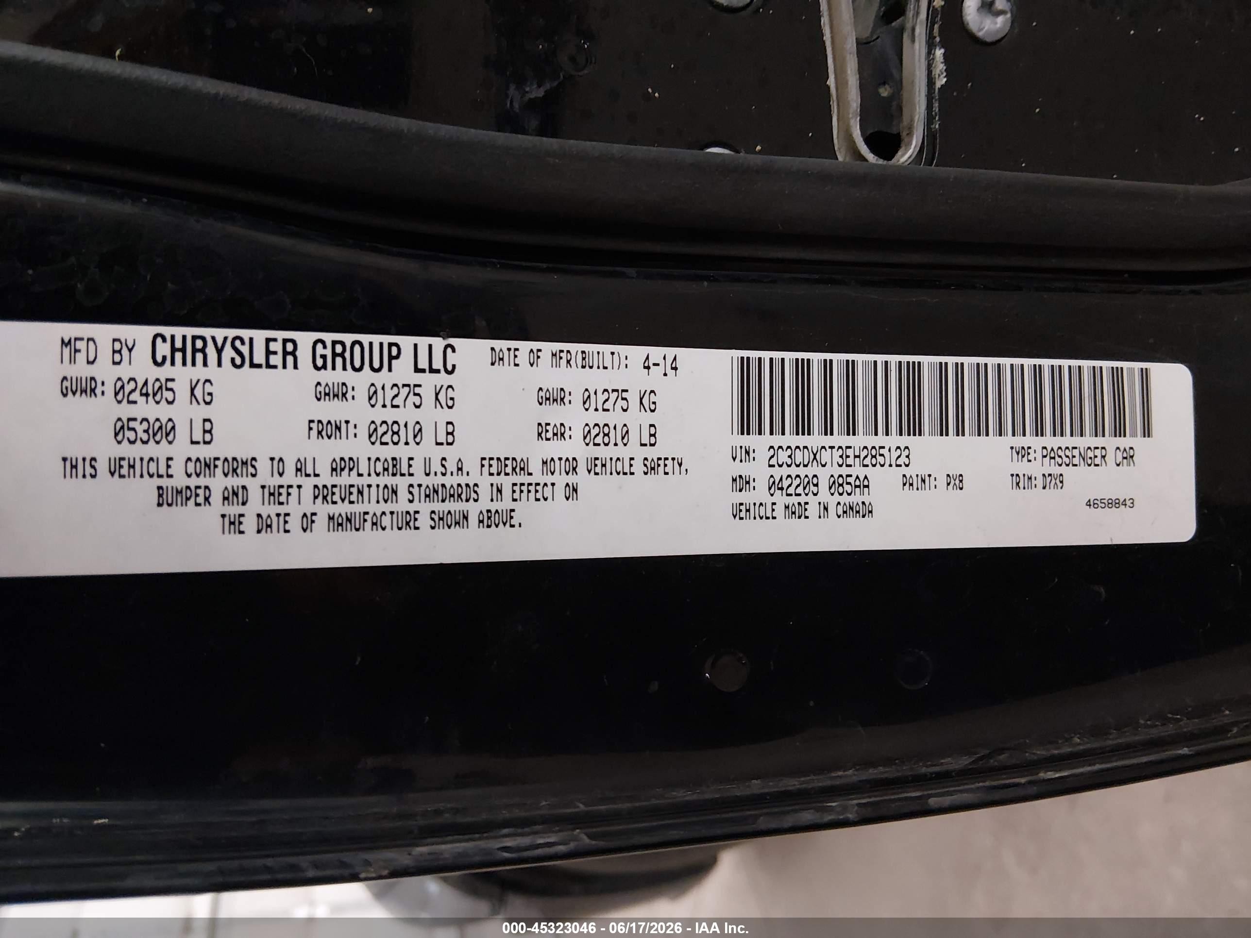 2014 Dodge Charger R/t Black vin: 2C3CDXCT3EH285123