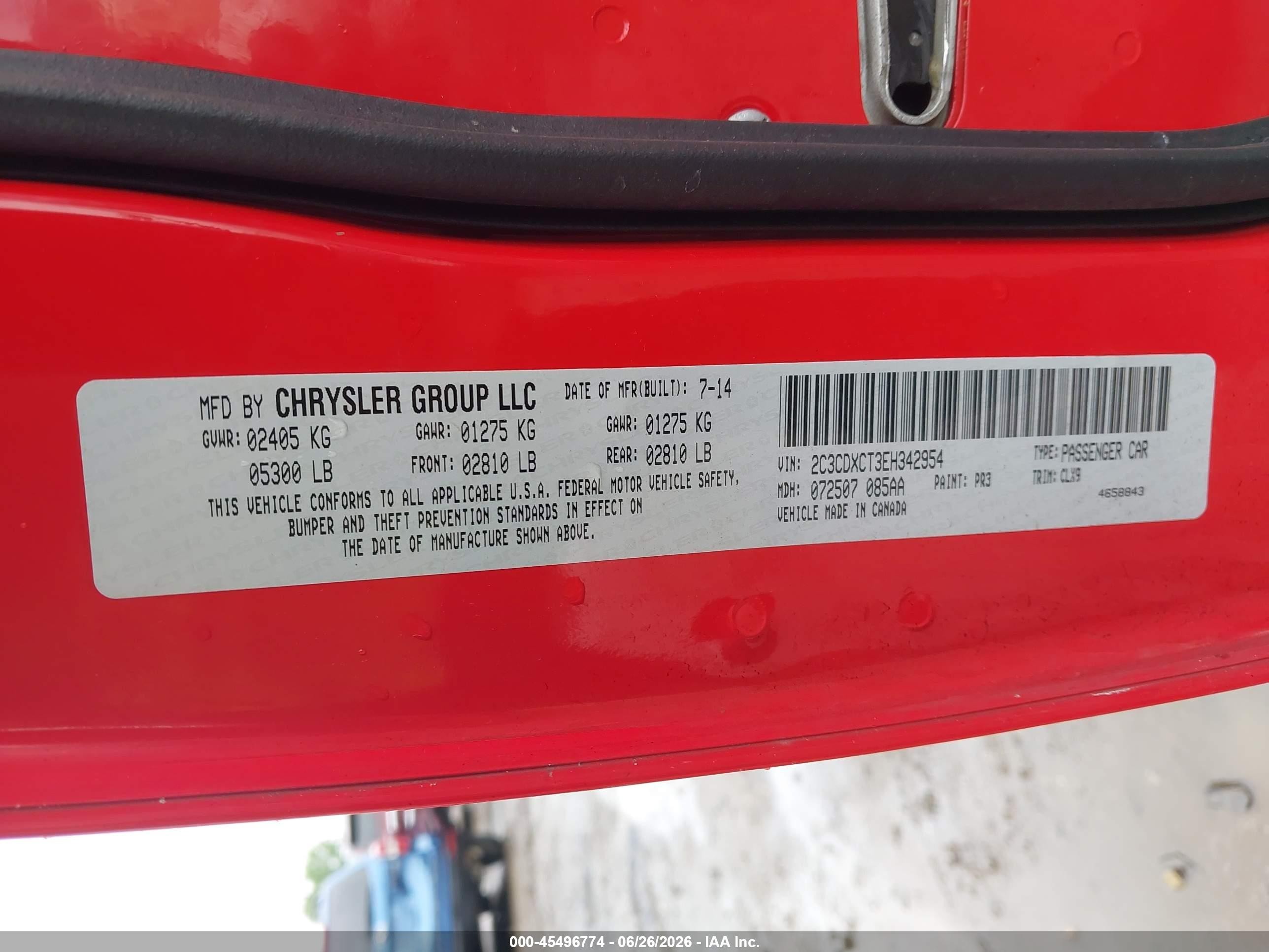 2014 Dodge Charger R/t Plus Red vin: 2C3CDXCT3EH342954