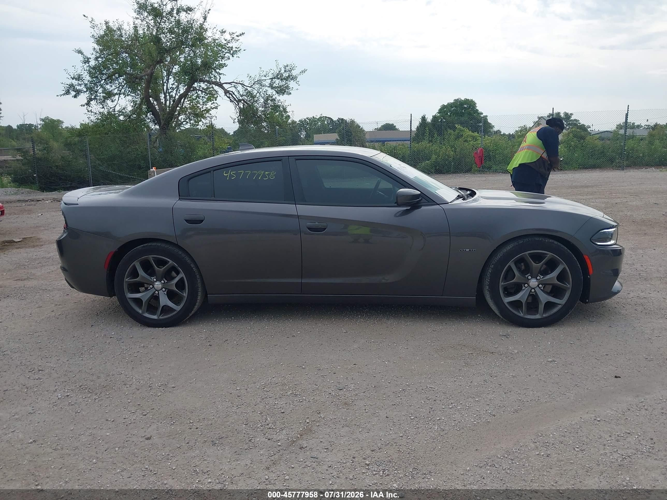 2015 Dodge Charger R/t Gray vin: 2C3CDXCT3FH778656