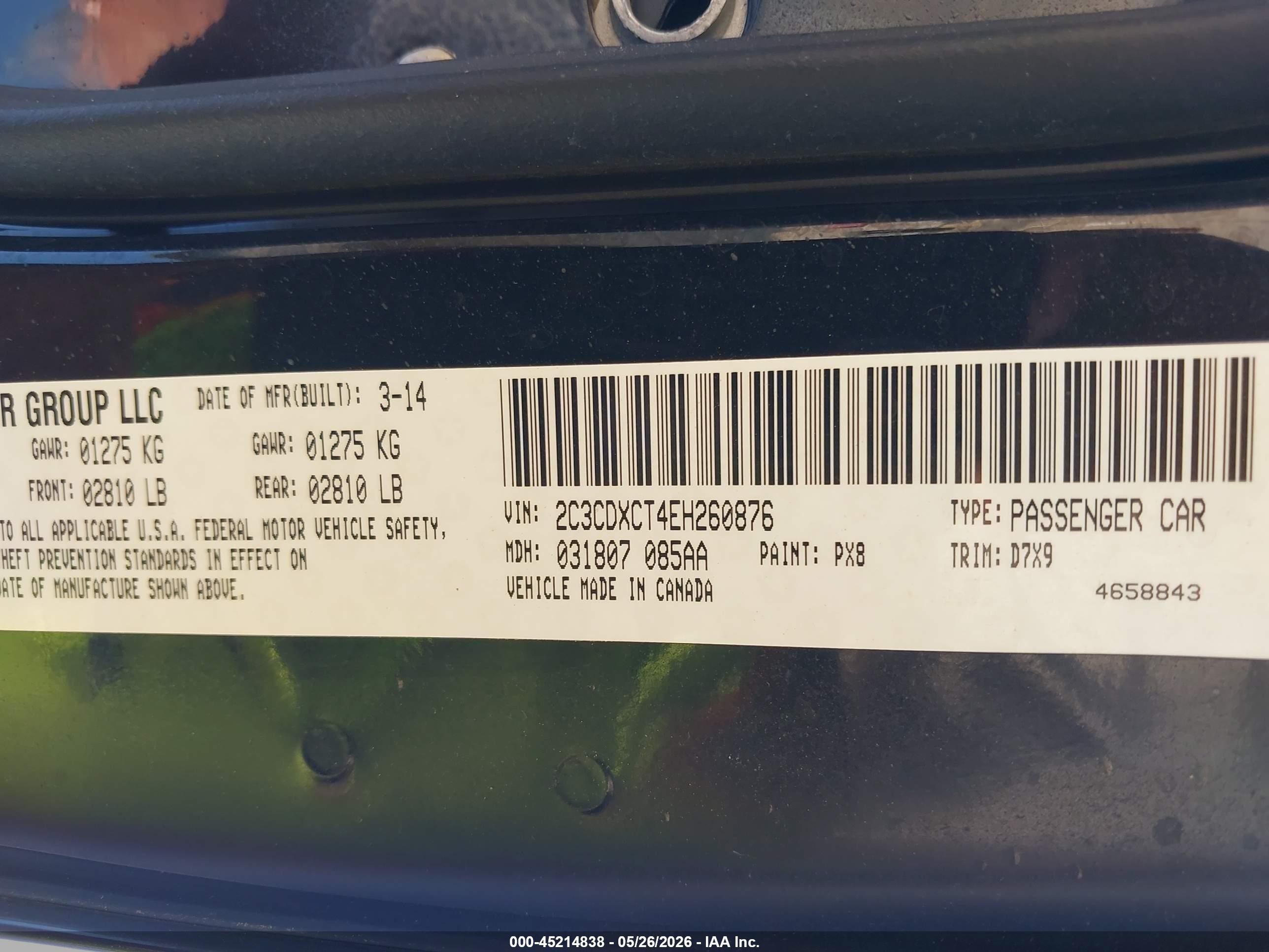 2014 Dodge Charger R/t Black vin: 2C3CDXCT4EH260876