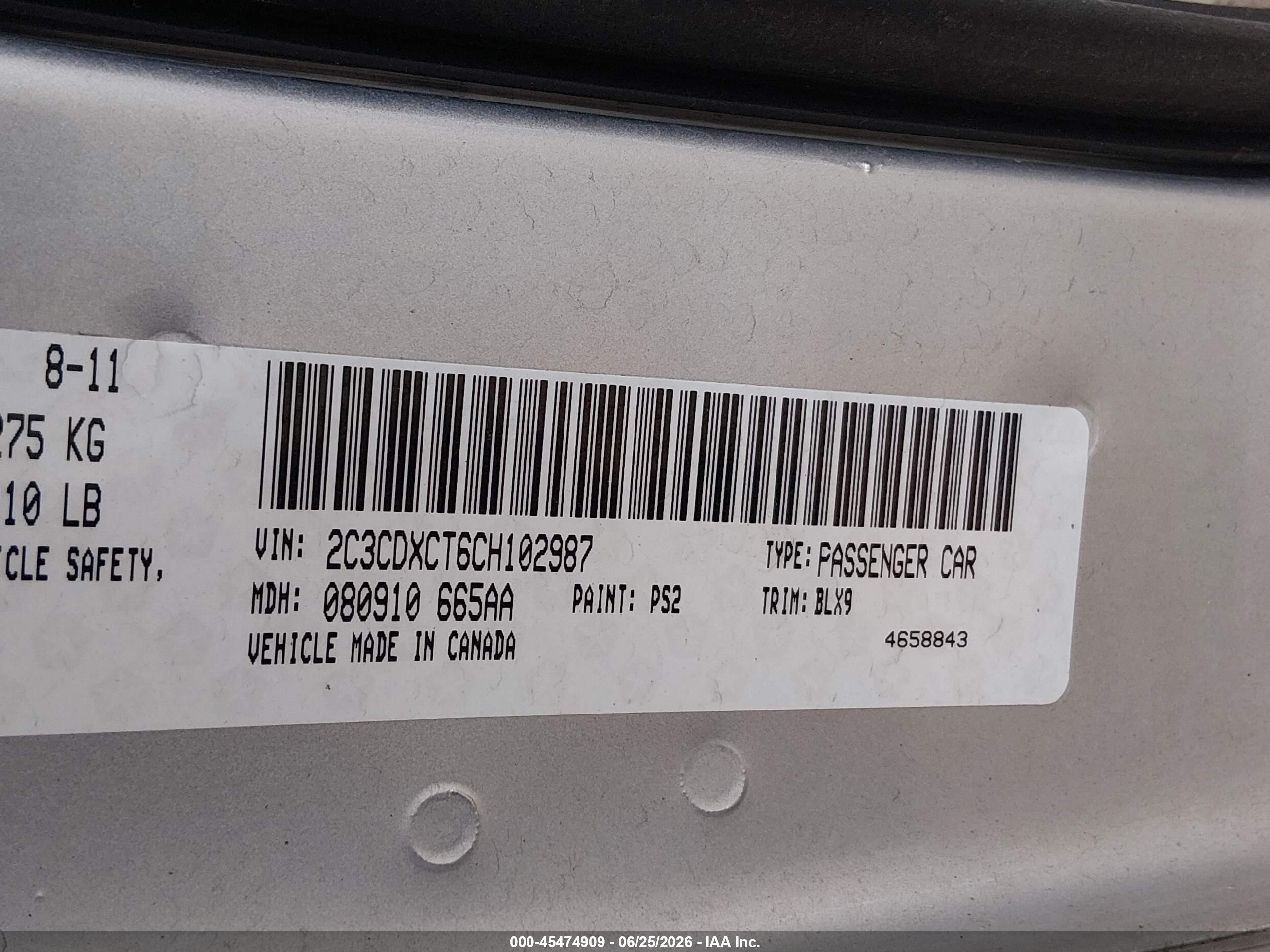2012 Dodge Charger R/t Серебряный vin: 2C3CDXCT6CH102987